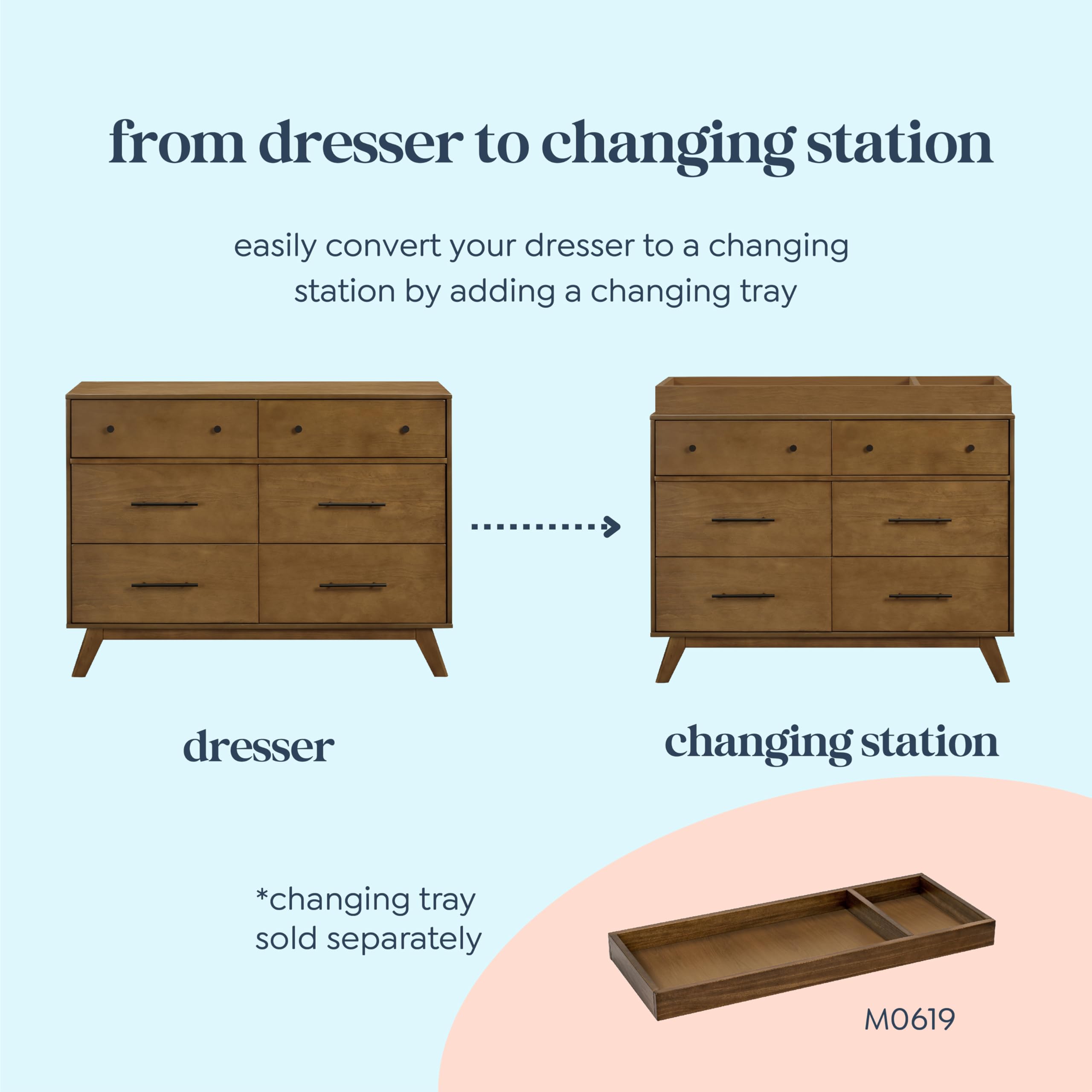 6-Drawer Baby Dresser with Changing Table Top