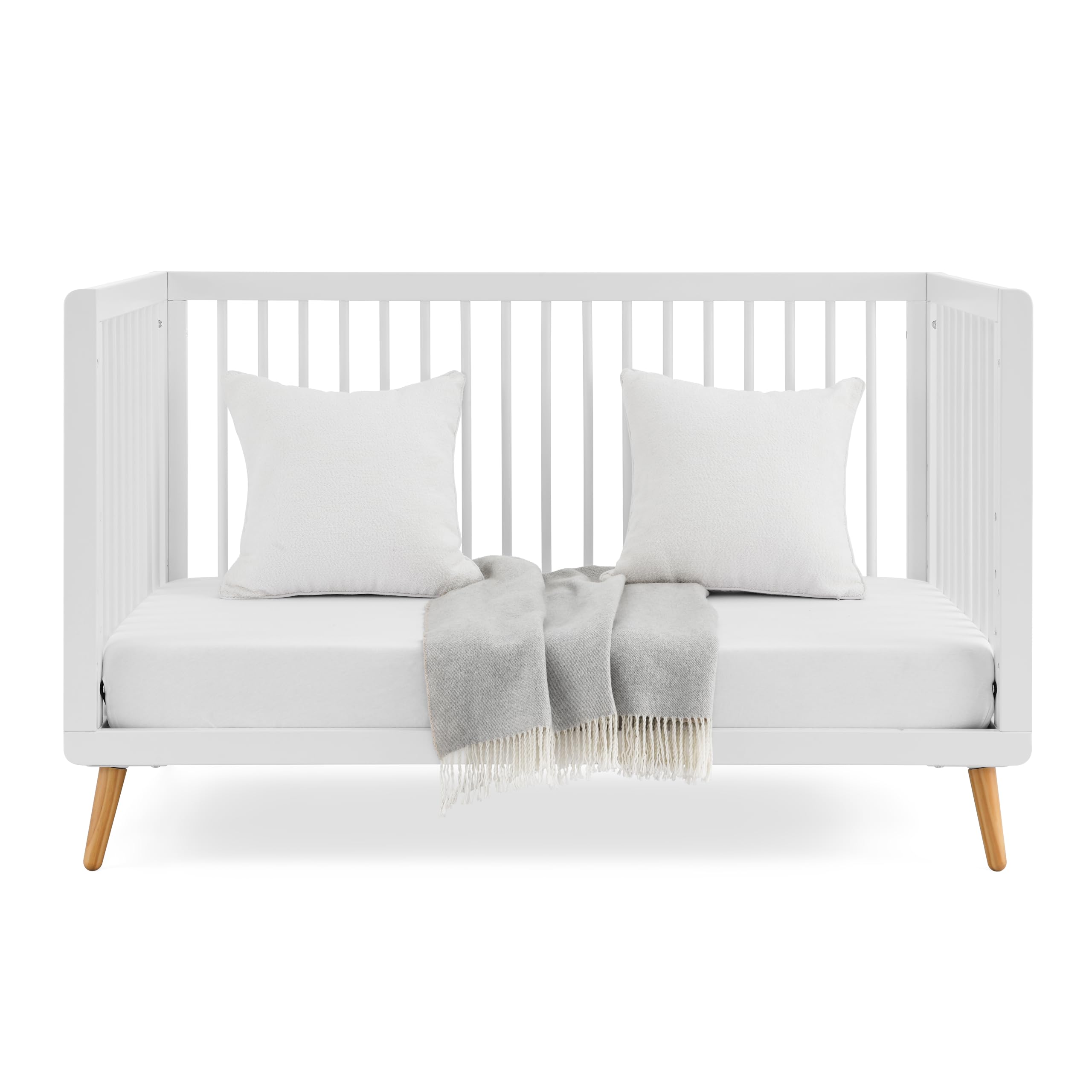 Tatum 3-in-1 Convertible Crib, White Finish, Solid Wood, Adjustable Mattress Height