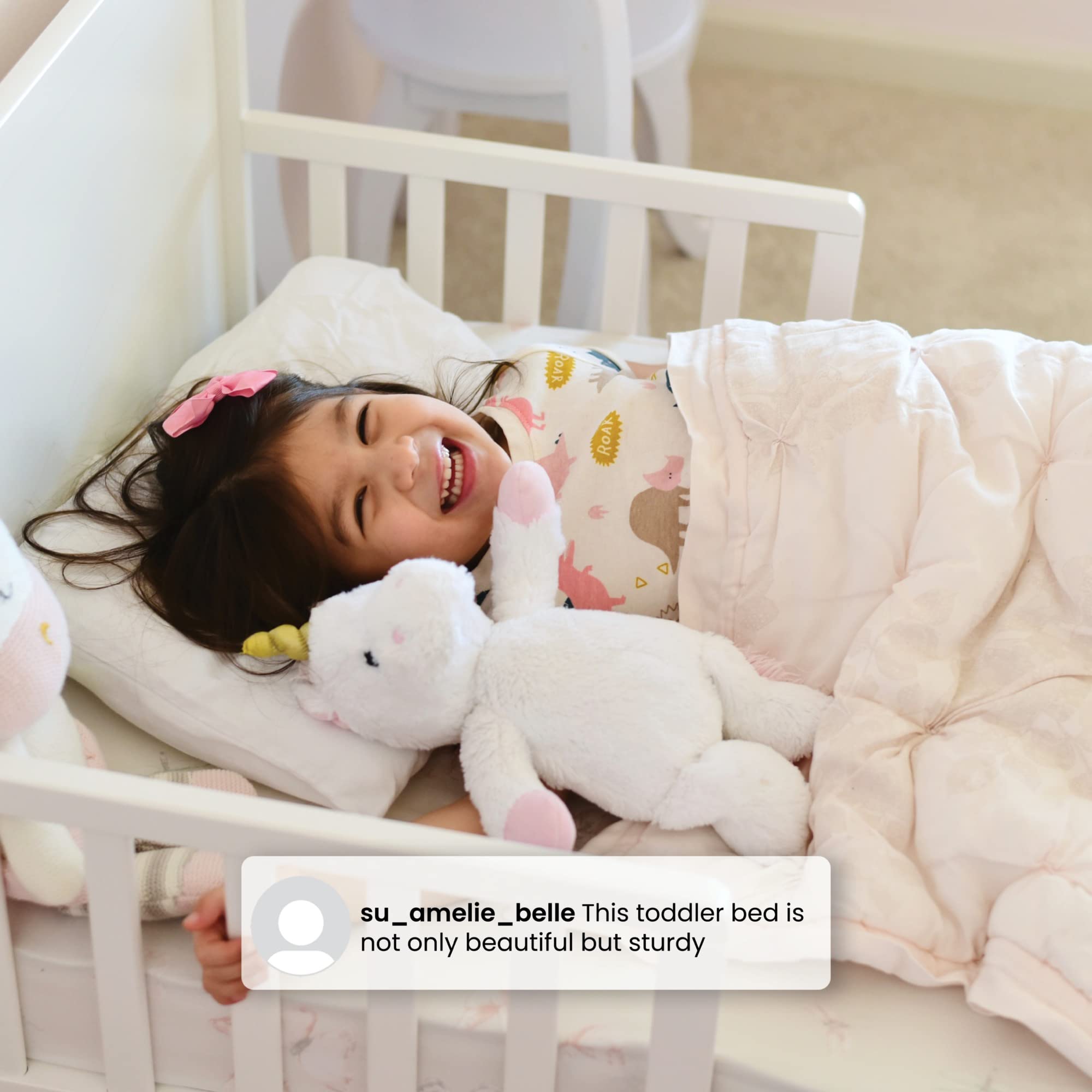 Fancy Wood Toddler Bed - Grey