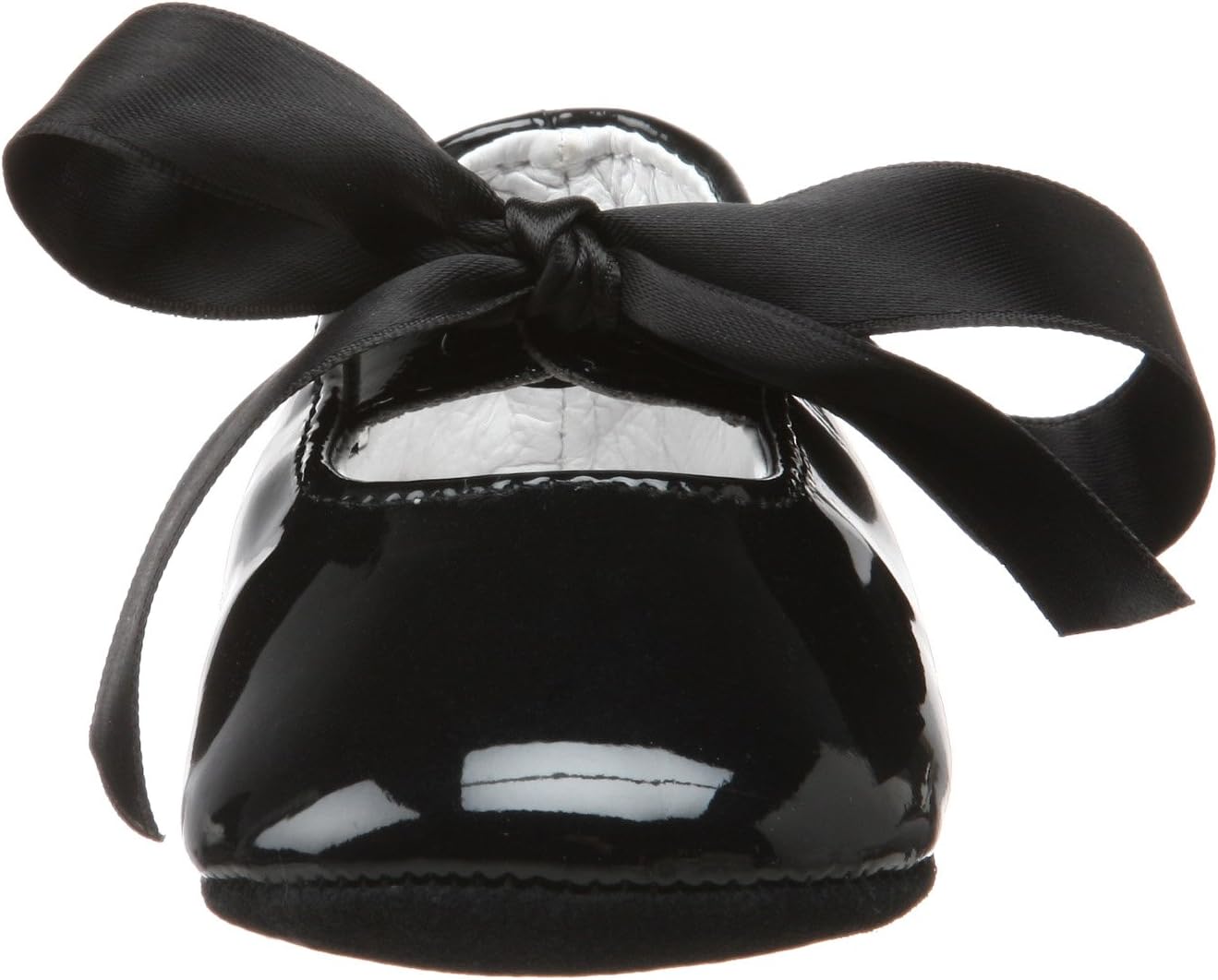Ralph Lauren Layette Briley Ballet Crib Shoe (Infant/Toddler),Black Patent,1 M US Infant