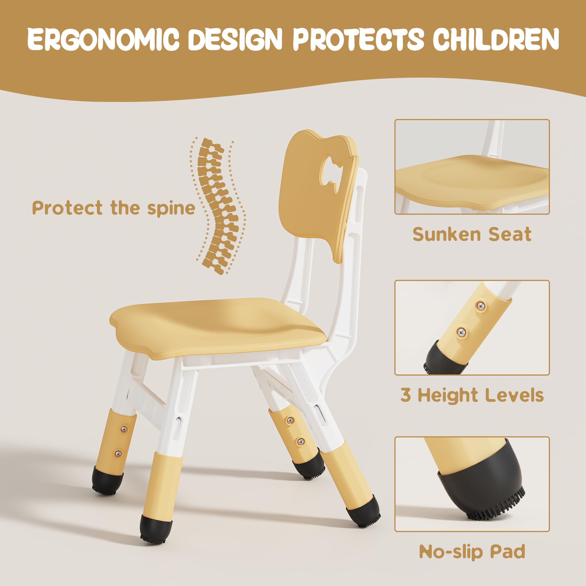 Height Adjustable Kids Table and Chair Set