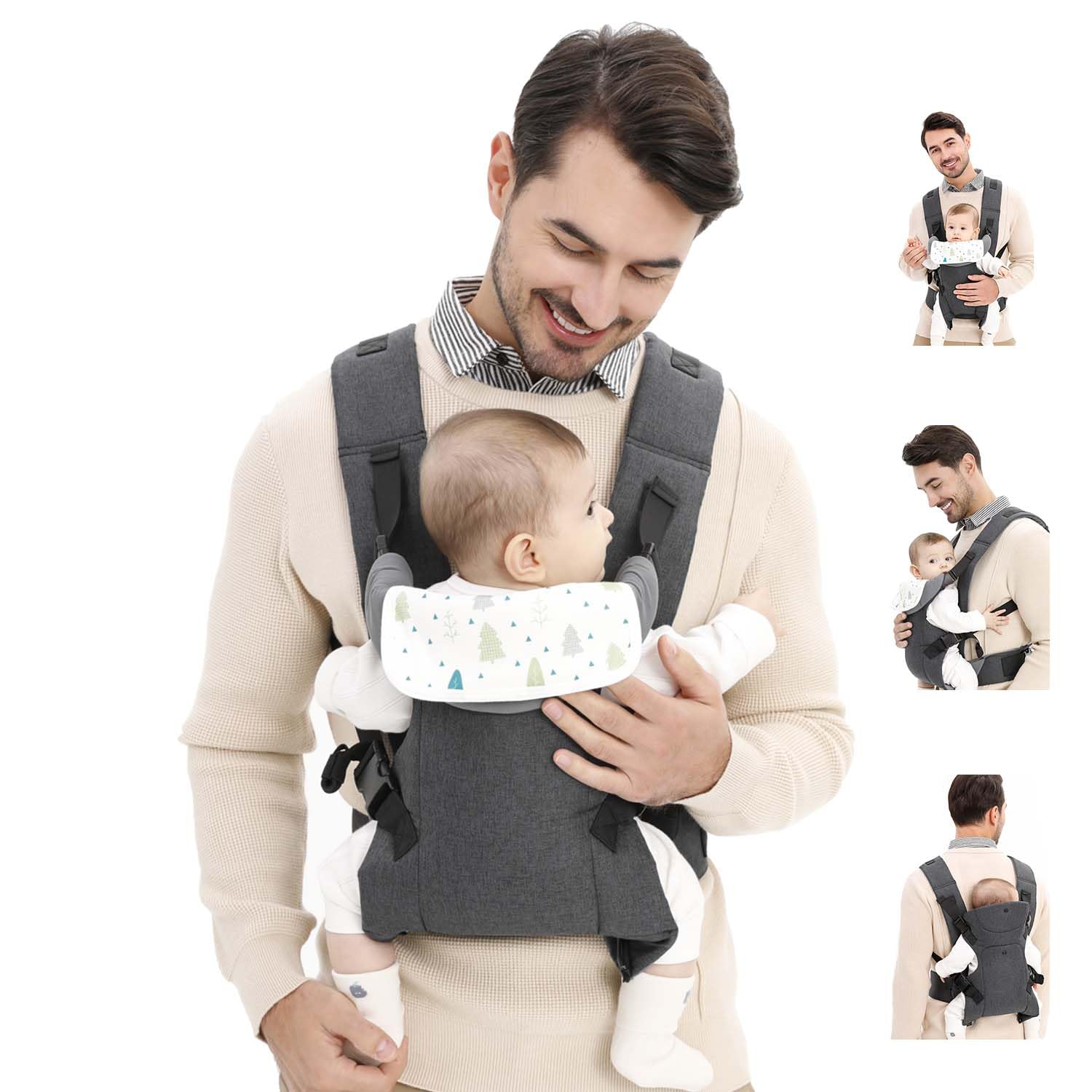 Baby Sling Carrier,4-in-1 Ergonomic Baby Backpack Front Carrier