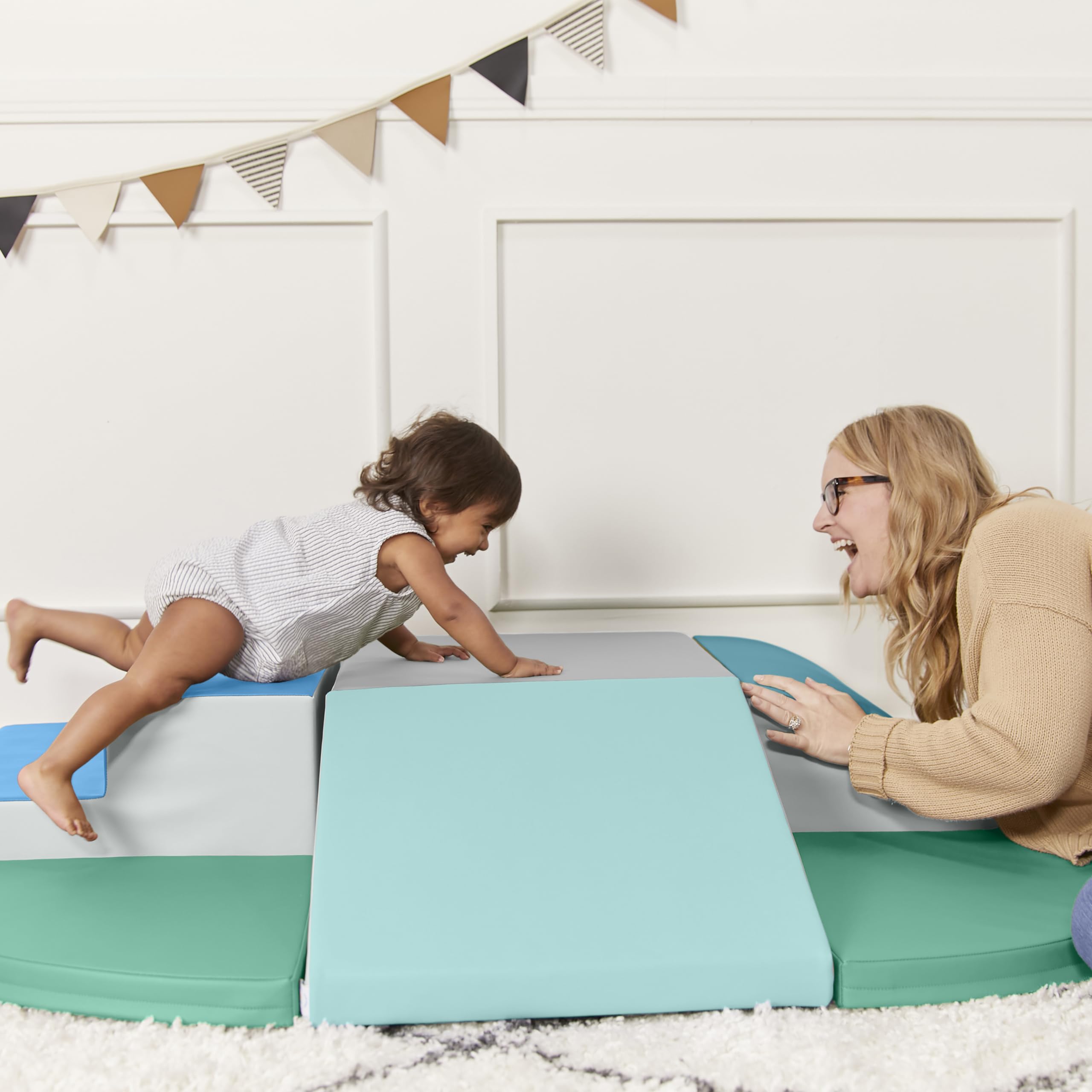 SoftZone Little Me Wall Climb and Slide, Beginner Playset, Contemporary