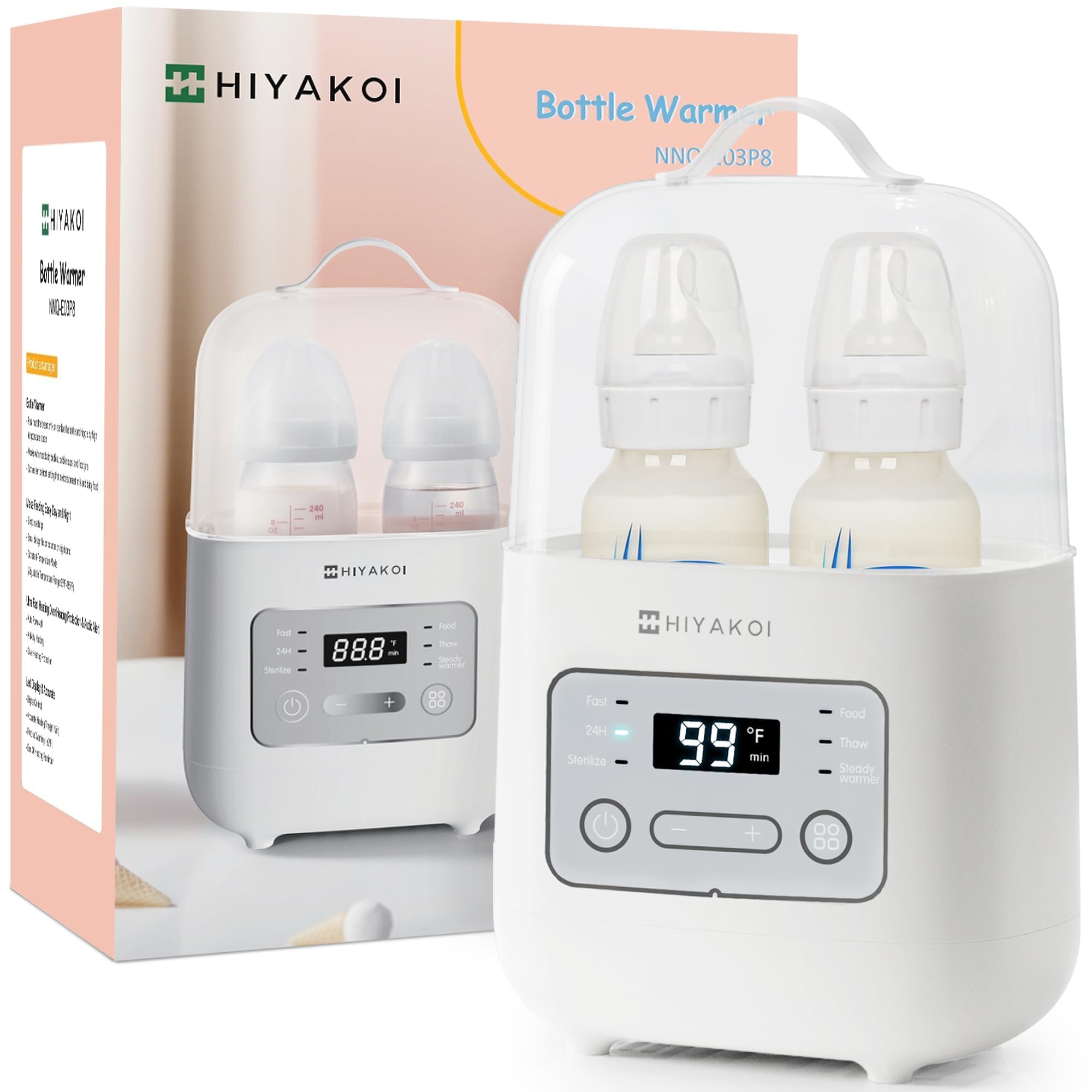 Bottle Warmer, HIYAKOI Fast Baby Bottle Warmer for Breastmilk