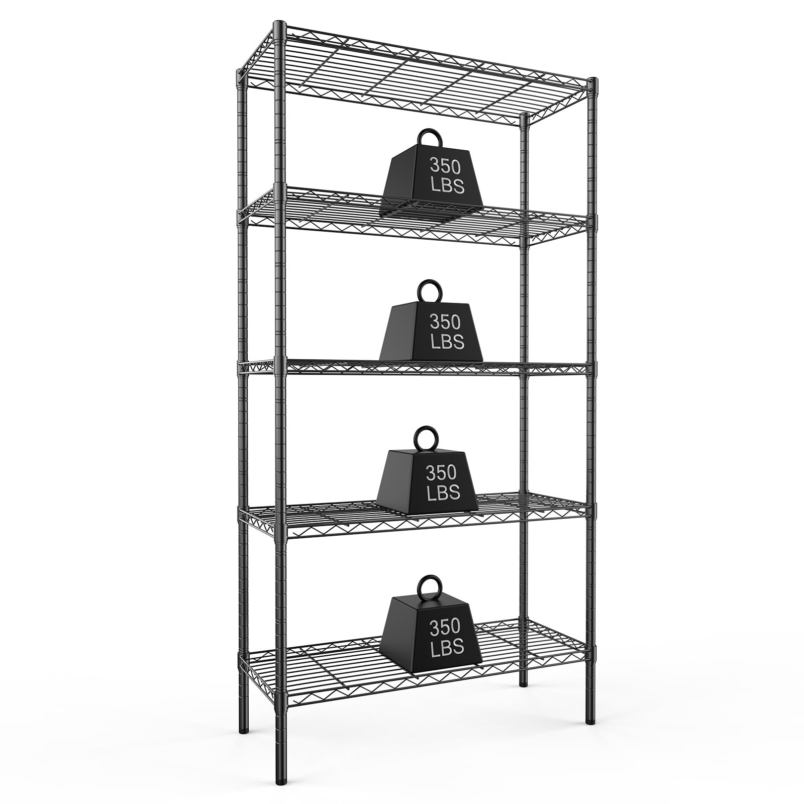 5 Tier Metal Wire Rack Shelf Heavy Duty Adjustable Storage