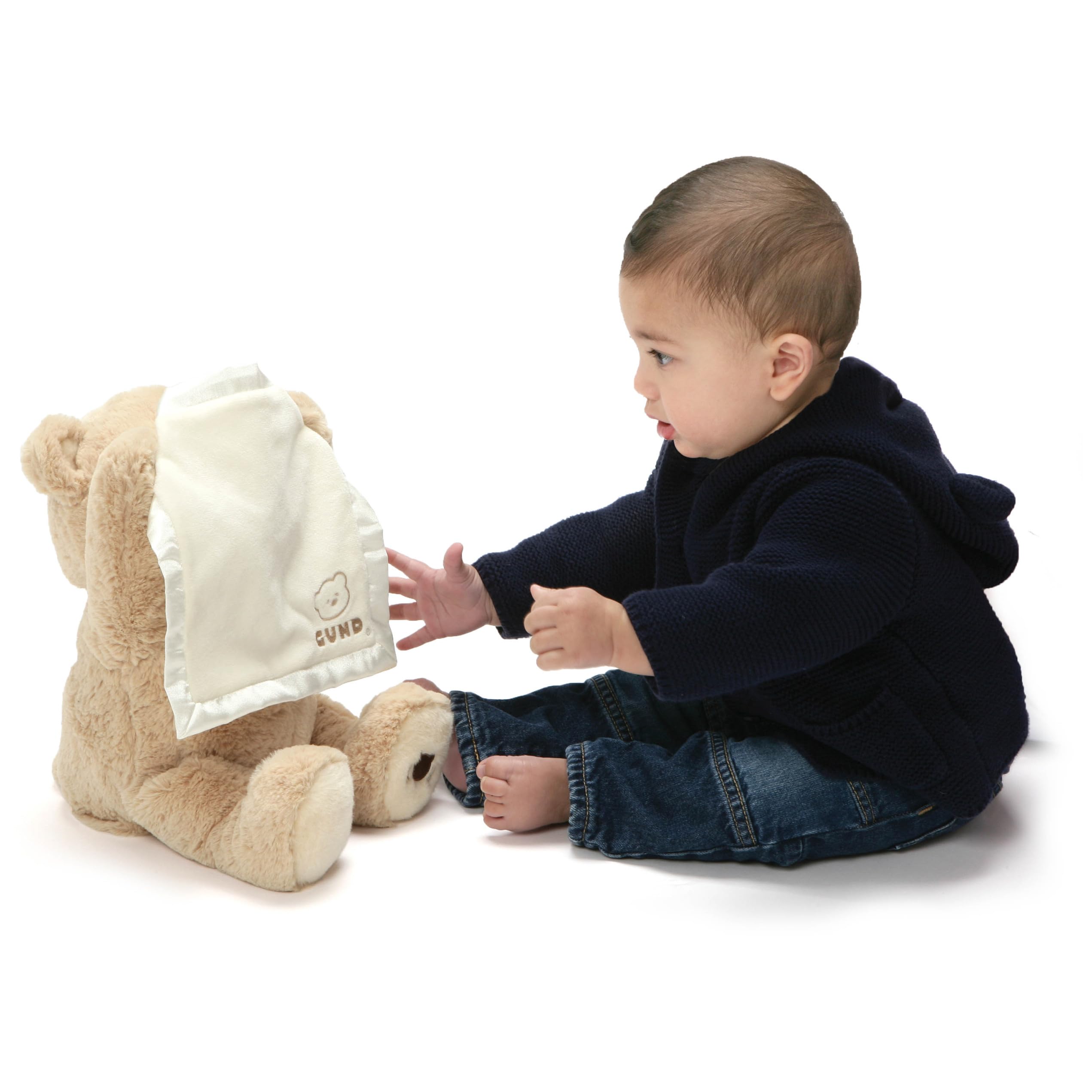 Peek-A-Boo Teddy Bear Plush, Animated Stuffed Animal for Babies and Newborns, 11.5"