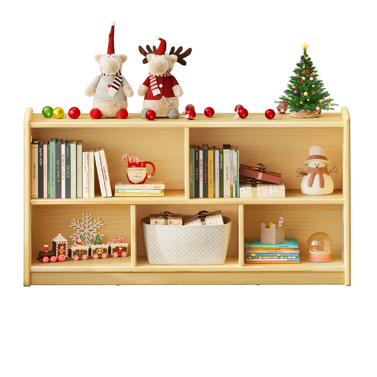 2-Tier Wood Montessori Cabinet for Kids