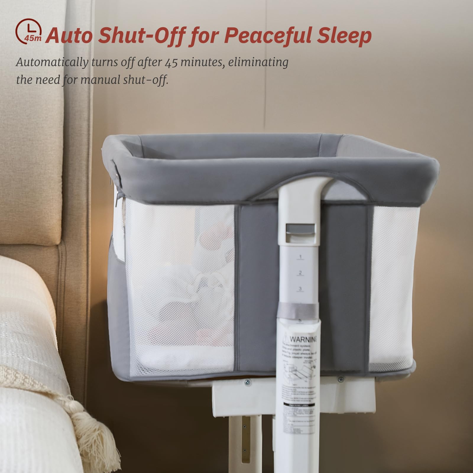 Electric Rocking Bassinet with Mesh Sides