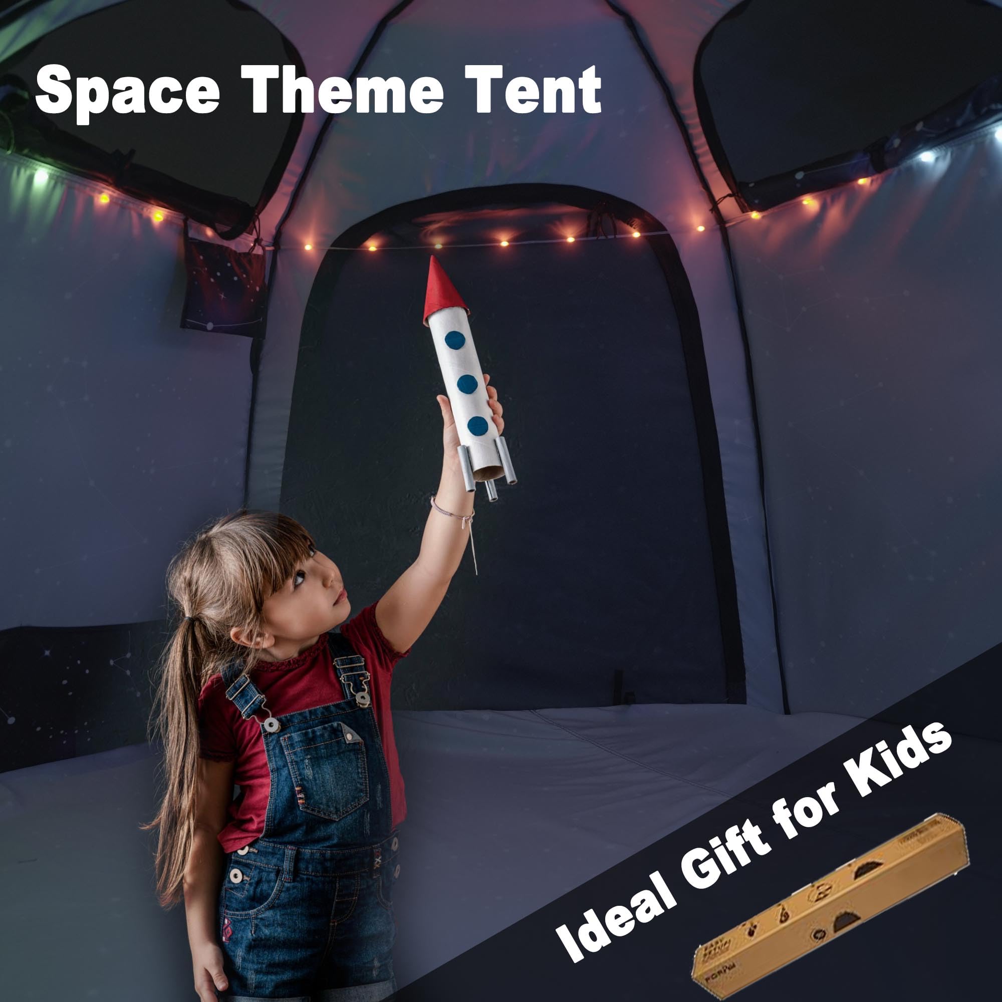 Hexagon Kids Play Tent with LED Lights