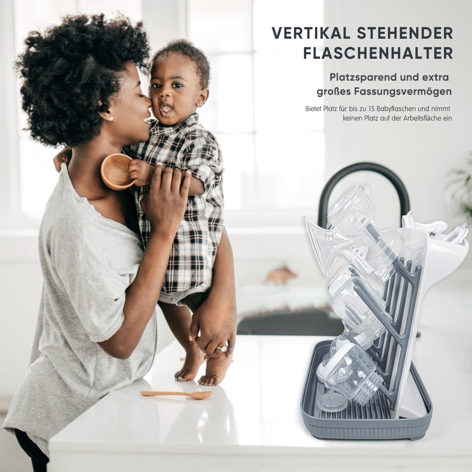 Termichy Baby Bottle Drying Rack: Large Vertical Bottle Dryer Rack
