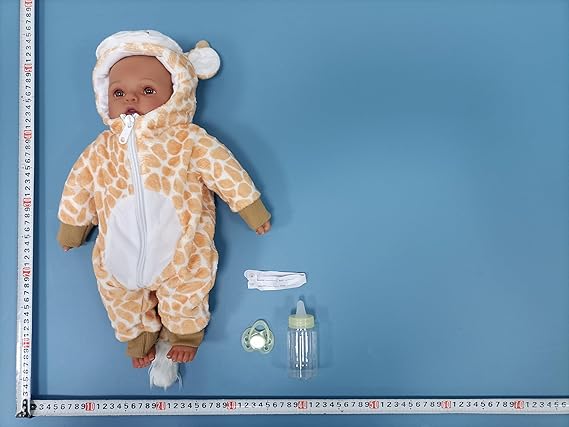 15-Inch Realistic Baby Doll with Giraffe Pajamas – Lifelike Soft Body A
