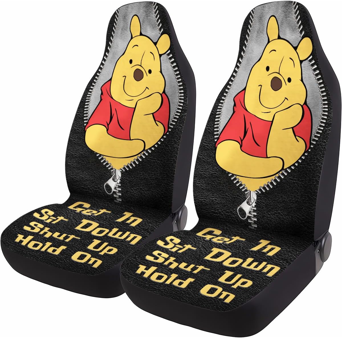 Cute Honey Bear 2 Front Car Seat Covers for Car Truck Sedan SUV