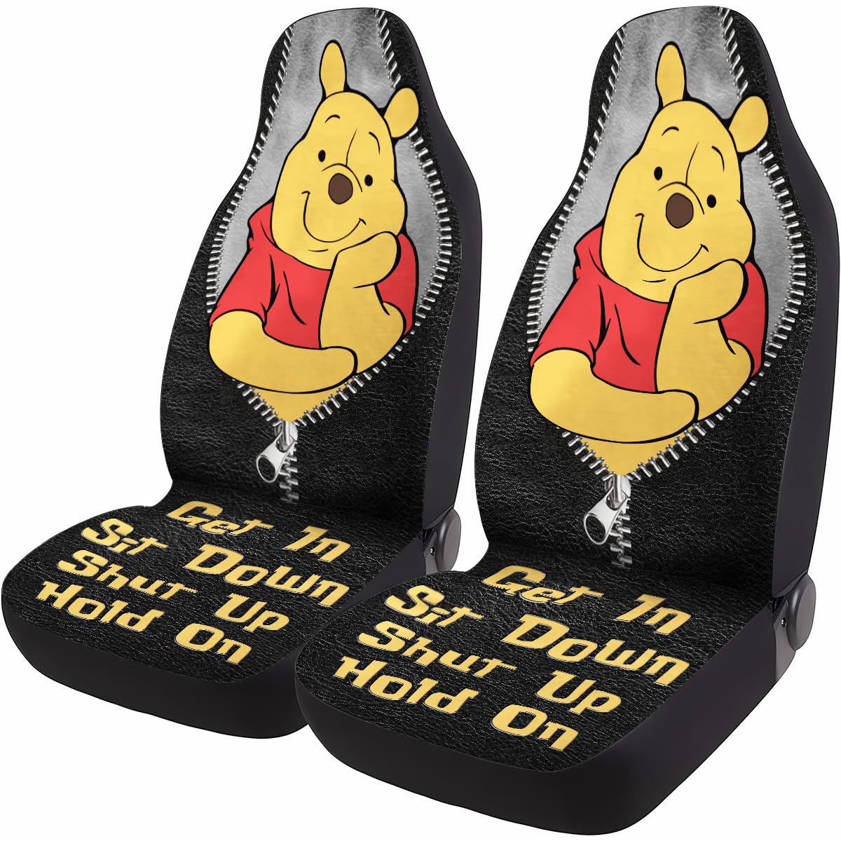 Cute Honey Bear 2 Front Car Seat Covers for Car Truck Sedan SUV