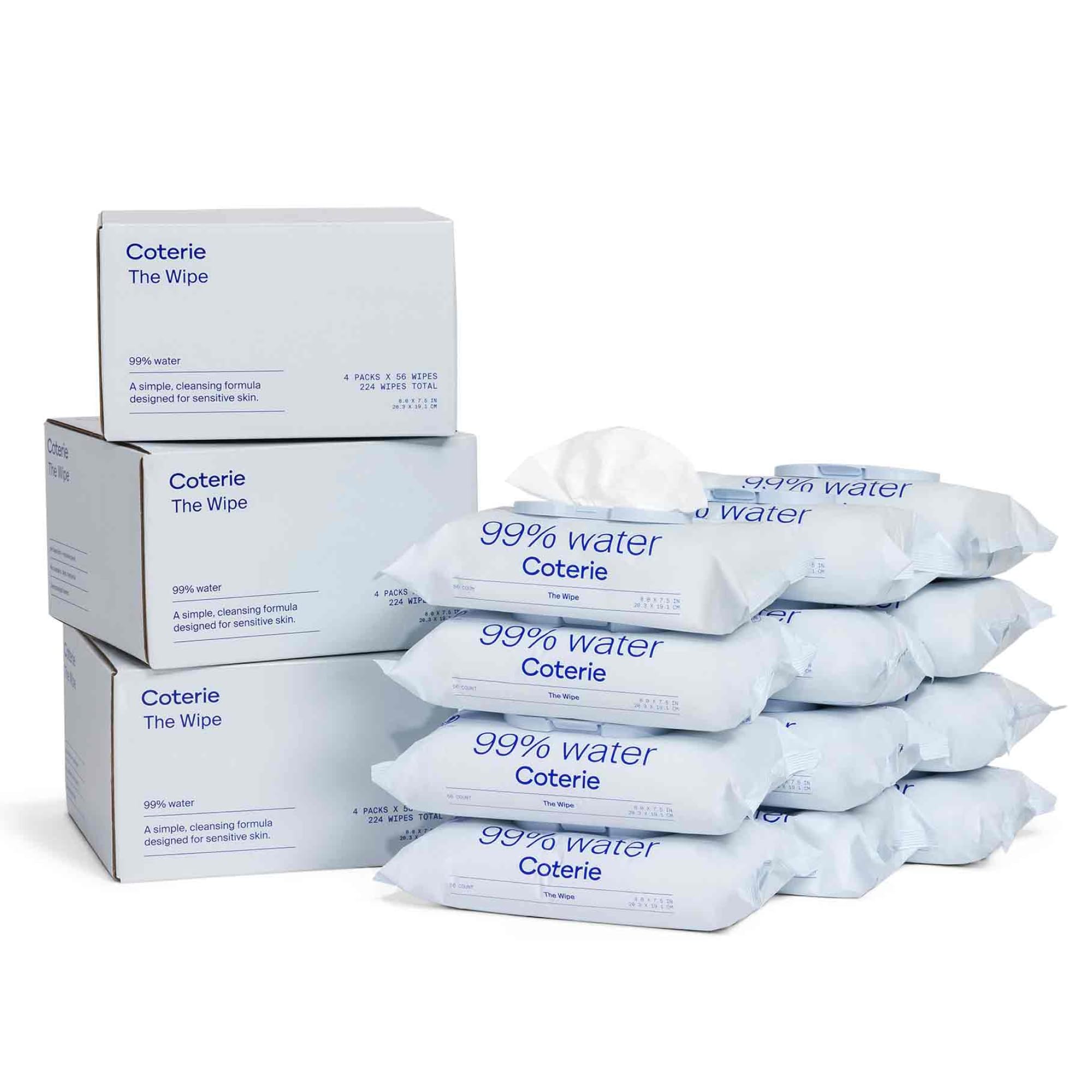 Wipes for Sensitive Skin, Plant-Based and Plastic-Free Fibers