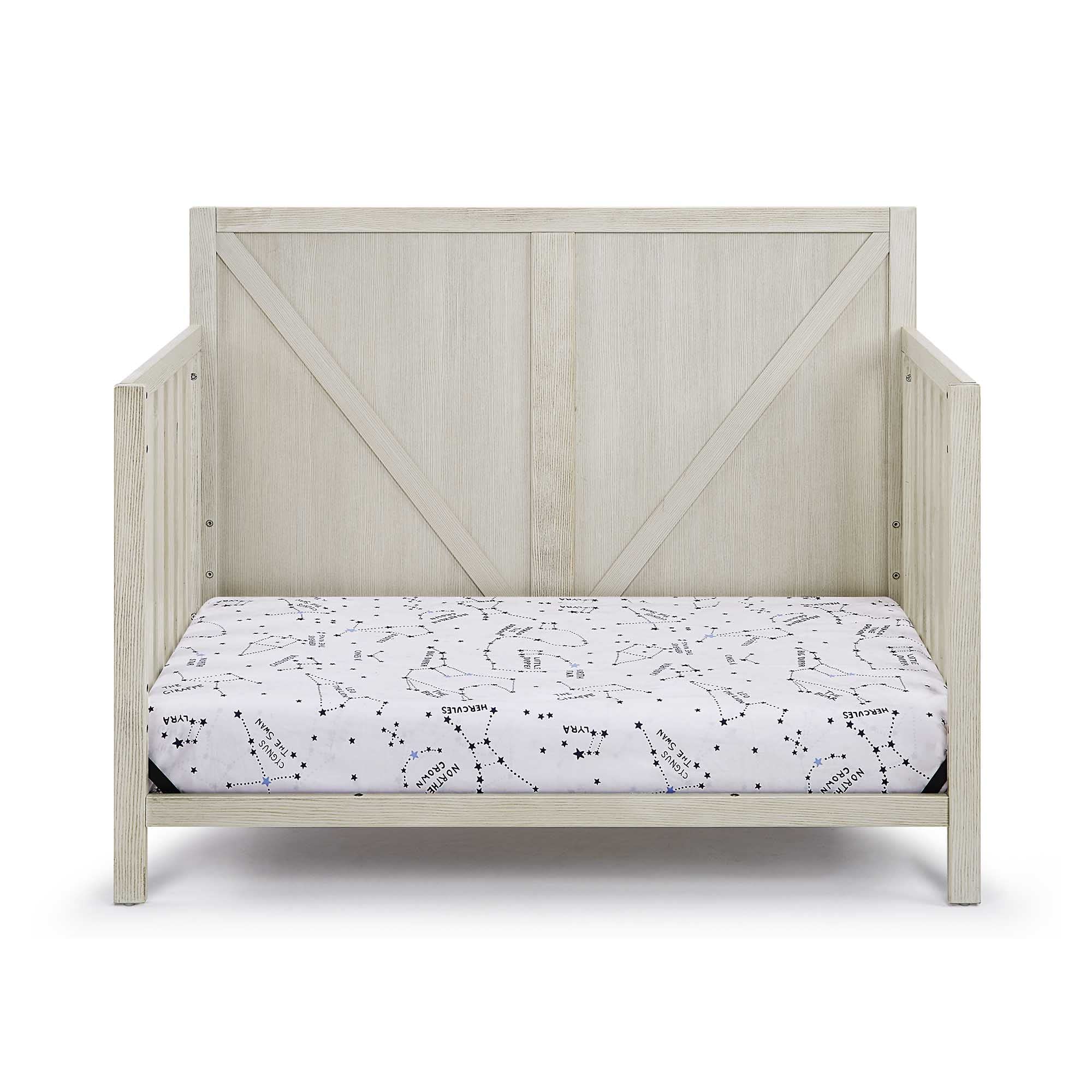 4-in-1 Convertible Crib in Washed Gray
