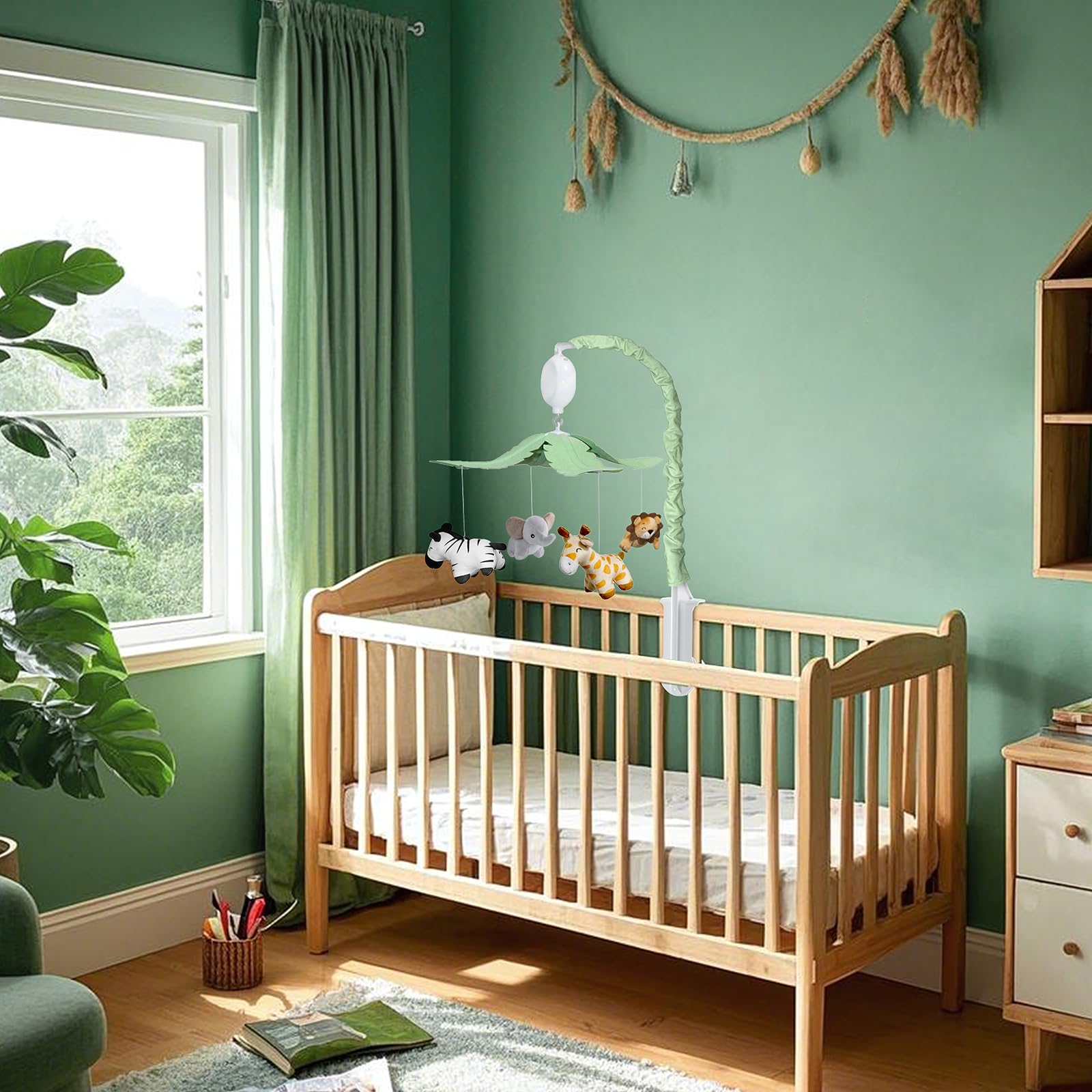 Jungle Safari Baby Crib Mobile with Music and Rotation