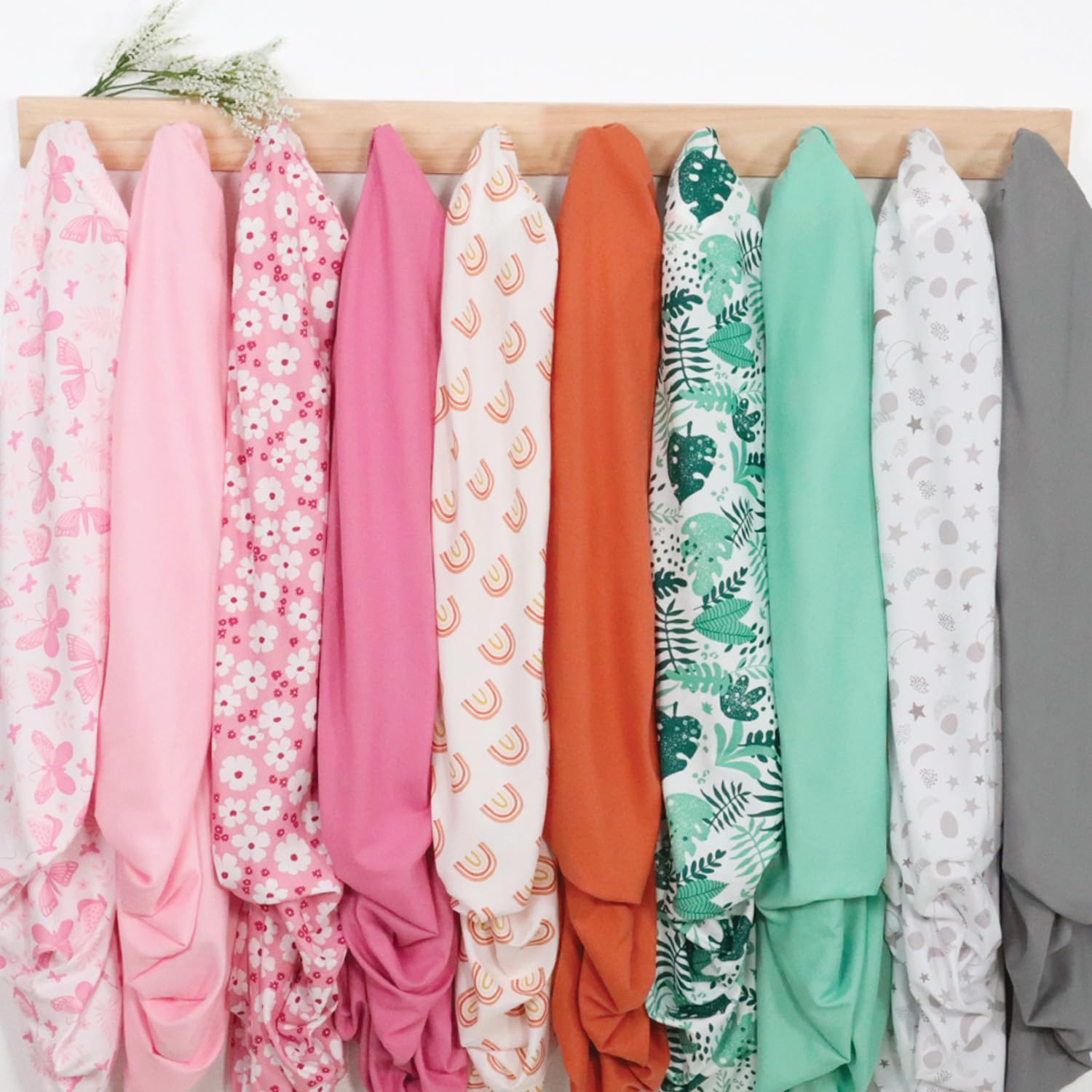 4-Pack Fitted Crib Sheets - Whimsical Floral Pink