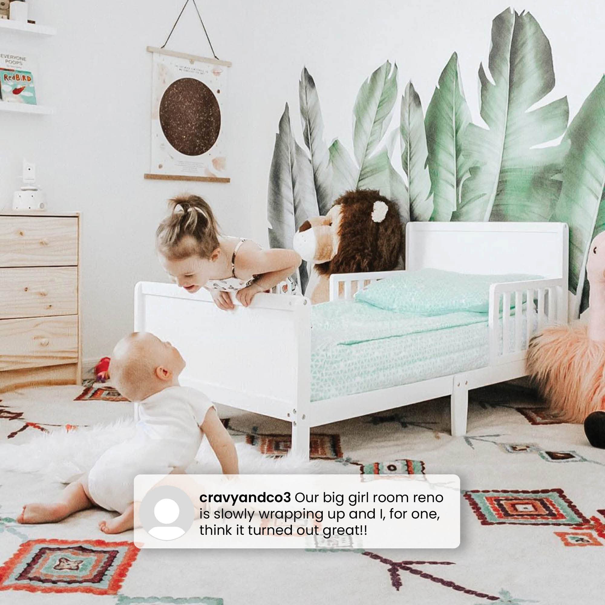 Fancy Wood Toddler Bed - Grey