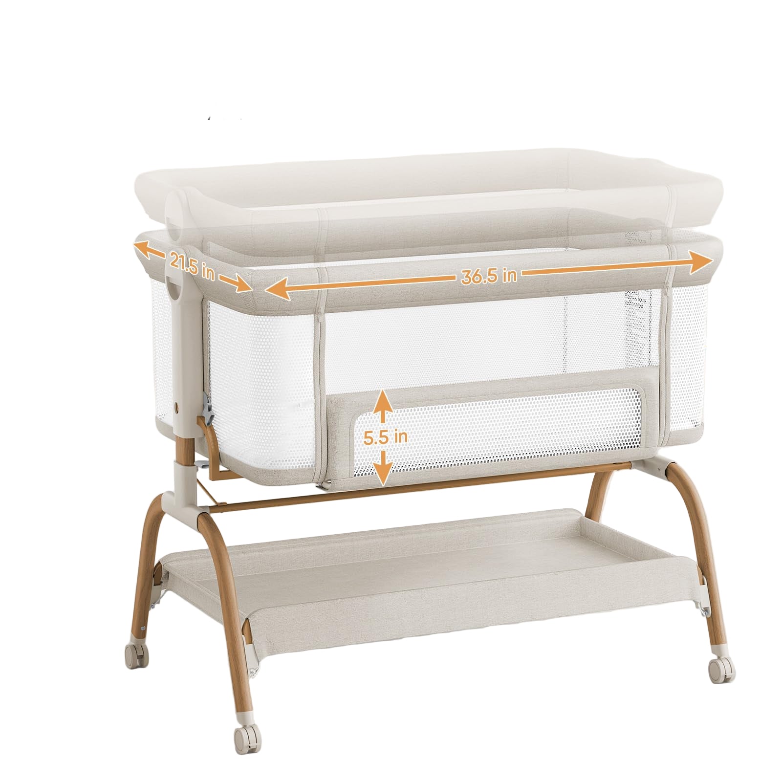 Bassinet Bedside Crib, 3-in-1 Baby Bassinet Bedside