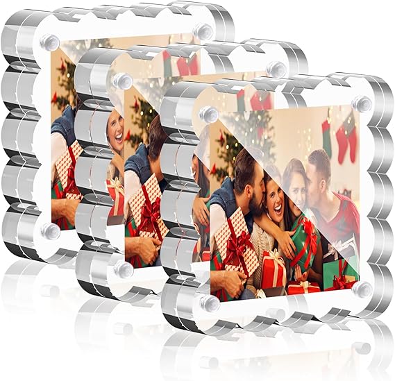 Acrylic Picture Frames 8x10, 3 Pack Clear Magnetic Lucite Frames