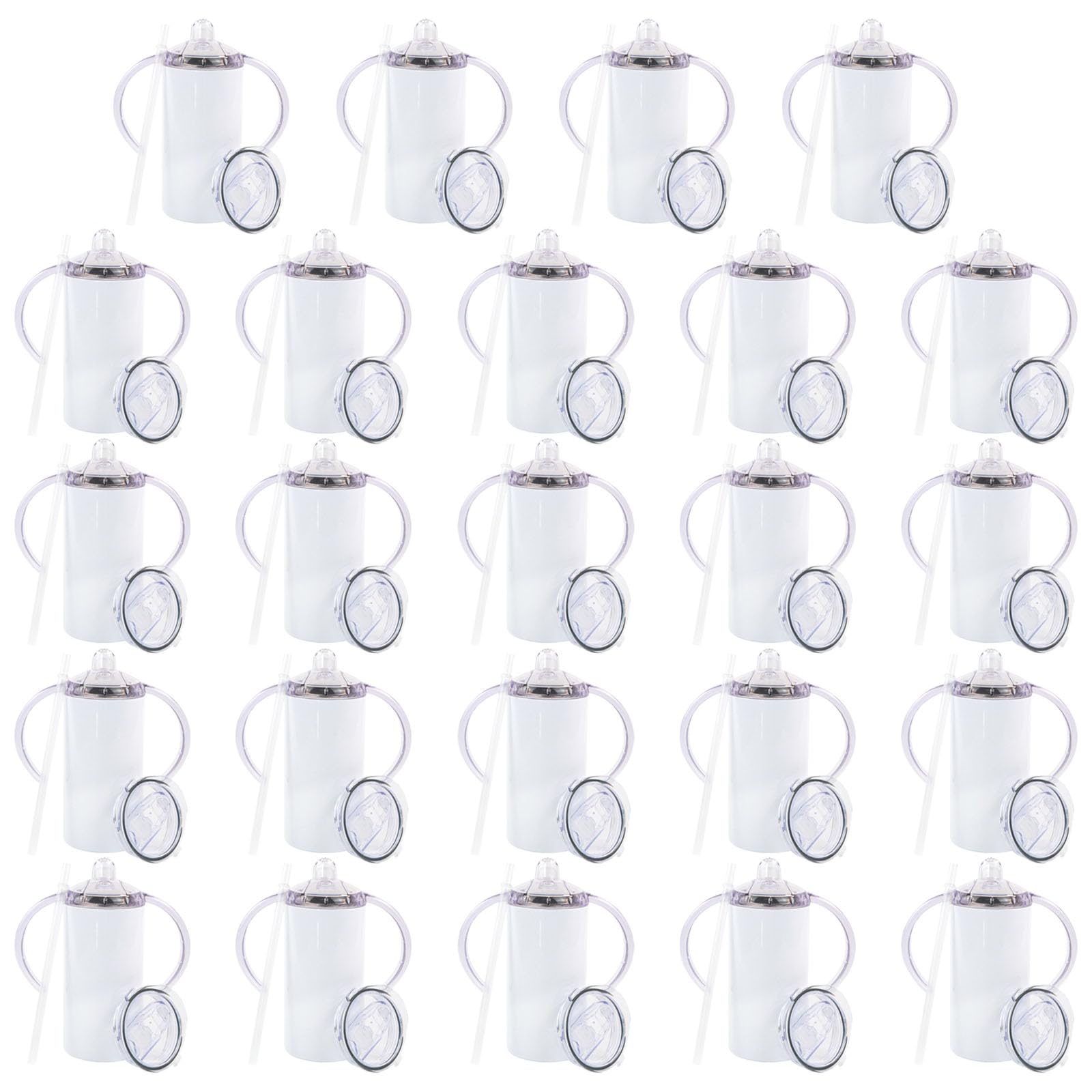 24 Pack Sublimation Blanks Sippy Cup Baby Bottle with Handles
