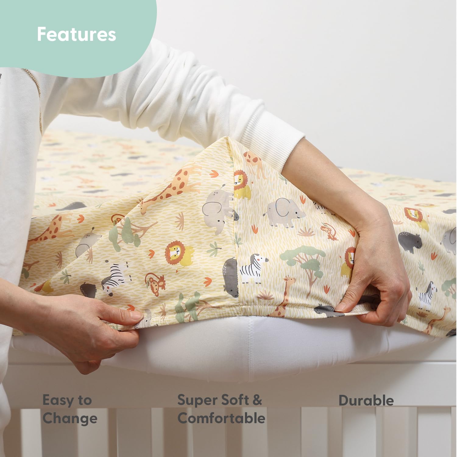 Safari Elephant Baby Crib Bedding Set - 3 Piece