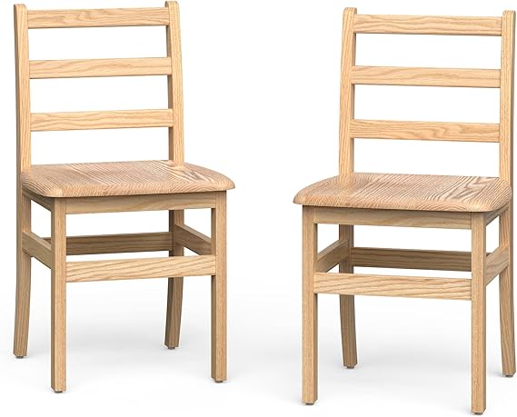 Little Scholars 8"; 2 Pack Kids Wooden School Chairs - Durable
