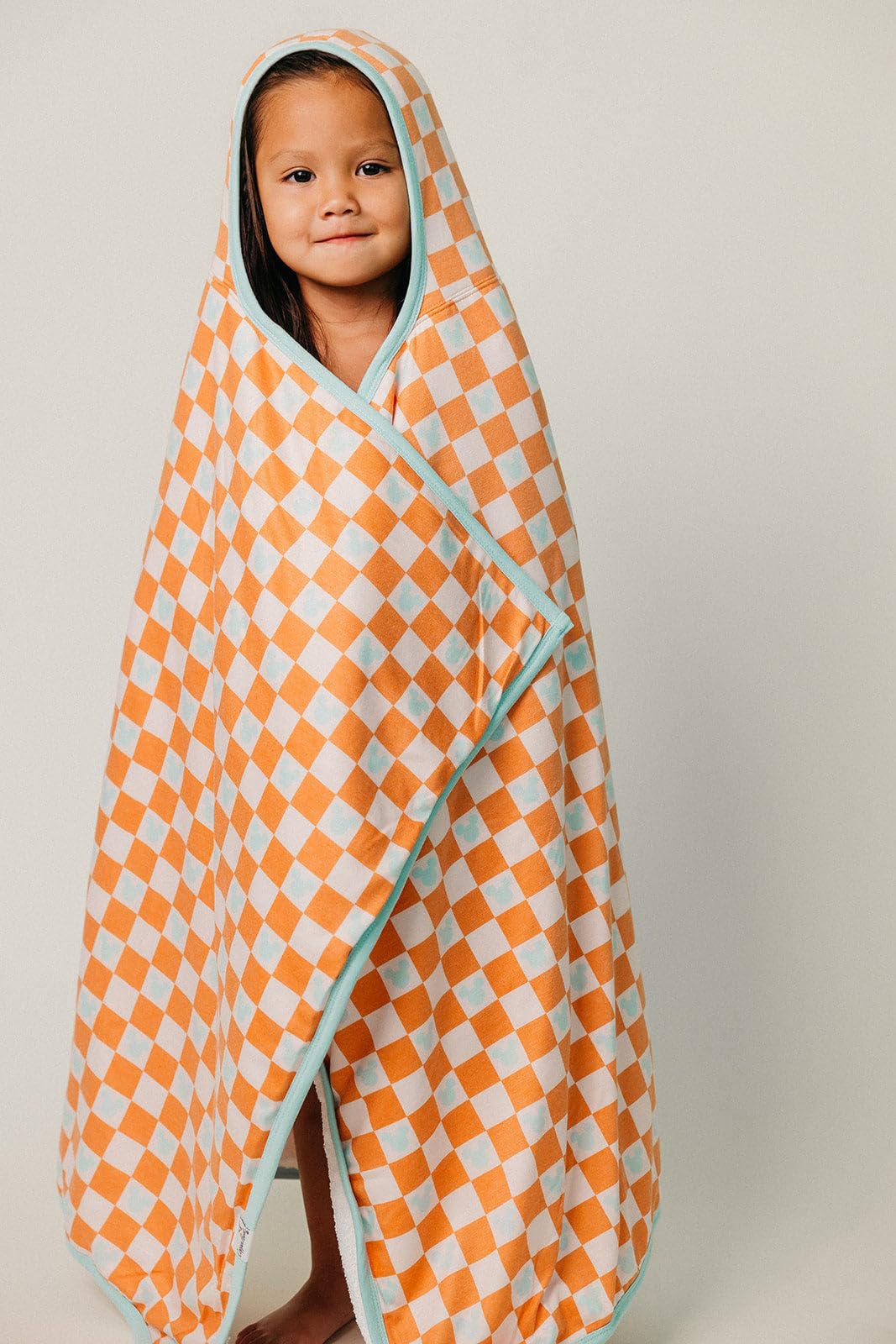 Pearl Premium Big Kid Hooded Towel 'Mickey Mouse Check' - One Size