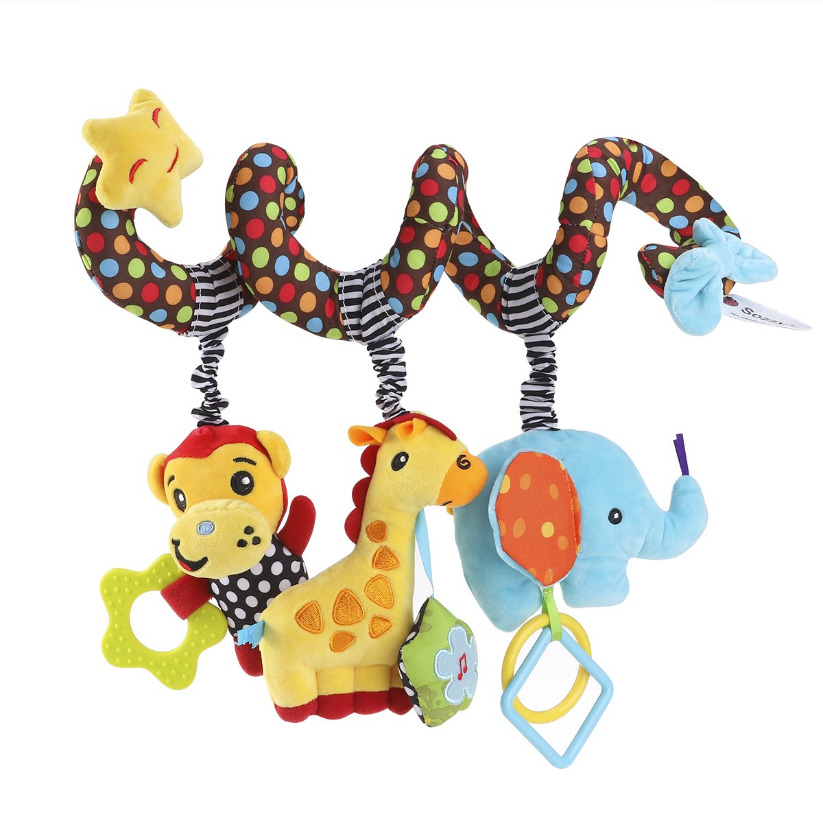 Car Seat Stroller Toys Kid Baby Spiral Bed Stroller Toy Monkey Elephant