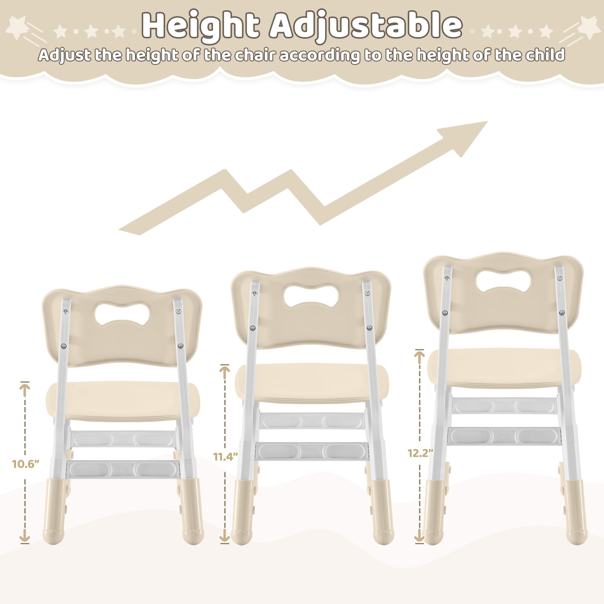 Adjustable Toddler Chairs Set for Ages 2-8