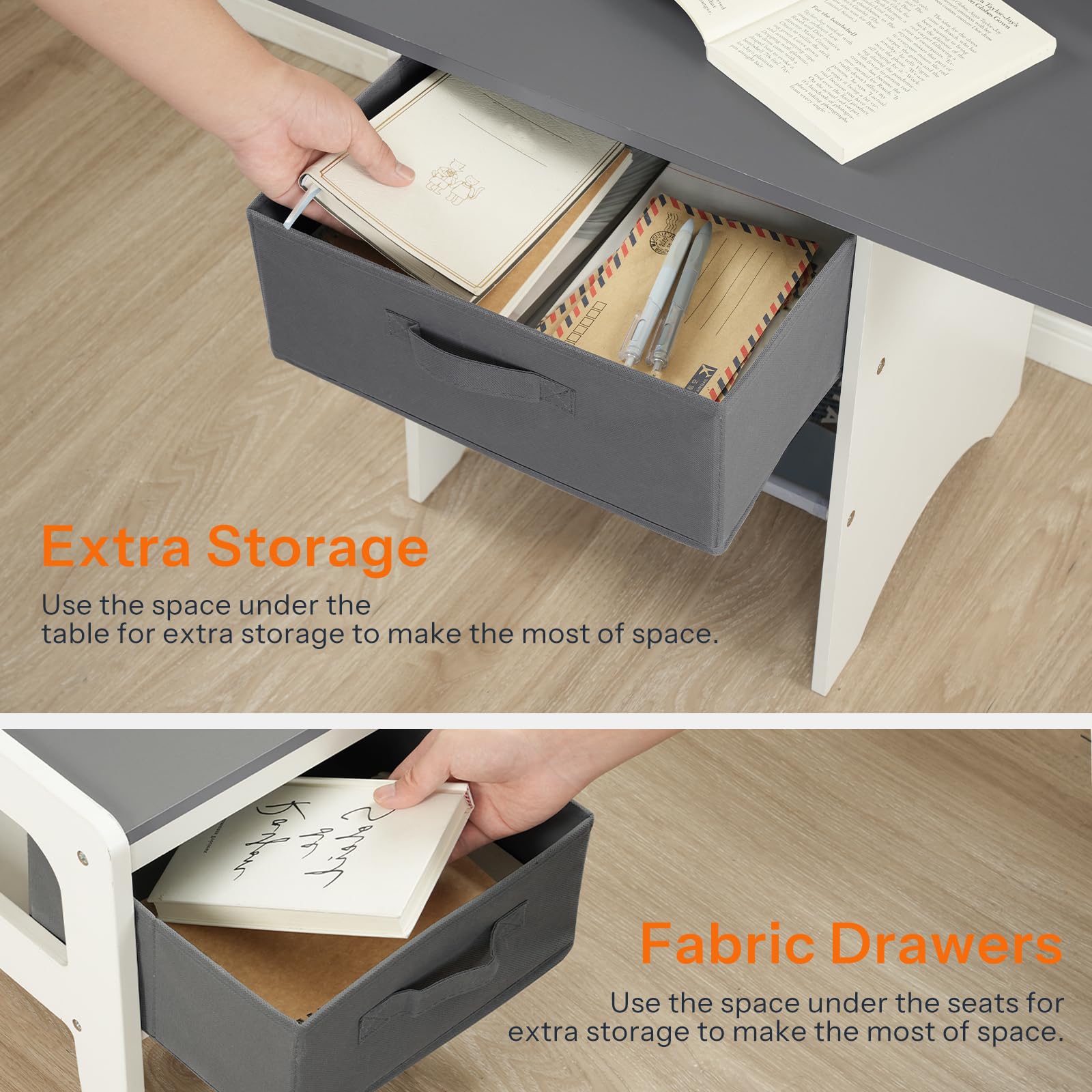 Toddler Table and Chair Set with Storage