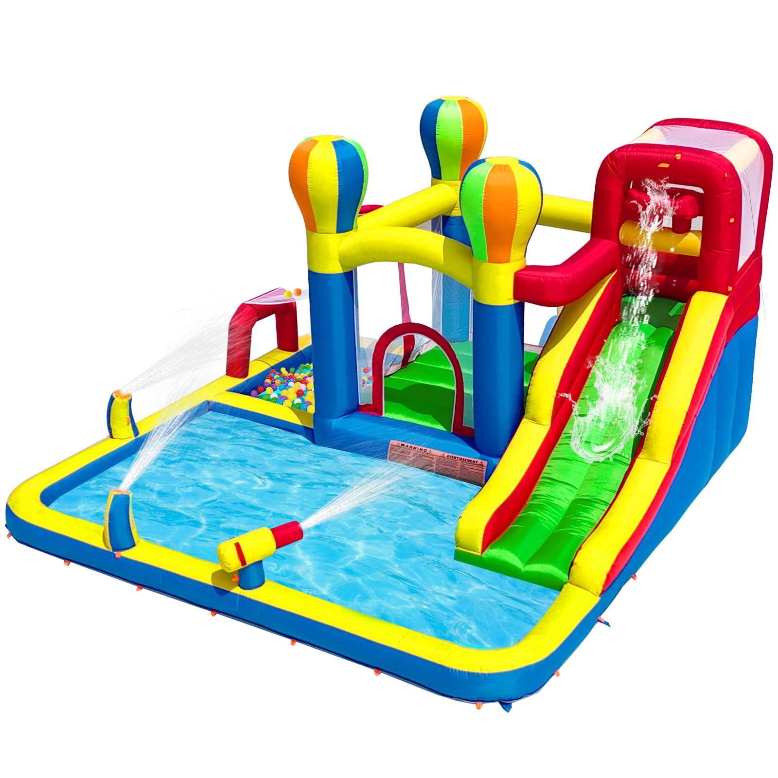 Inflatable Bounce House with Water Slide and Splash Pools