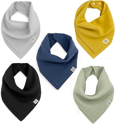 Indi Bandana Bibs for Boys & Girls, Fairtrade Certified, 4-Way Reversible Baby Drool Bibs