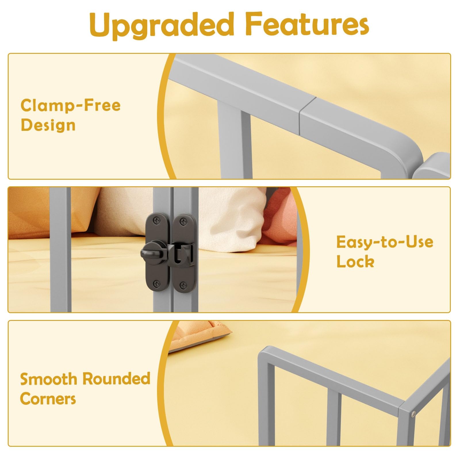 Twin Metal Montessori Floor Bed Frame with Safety Guardrails