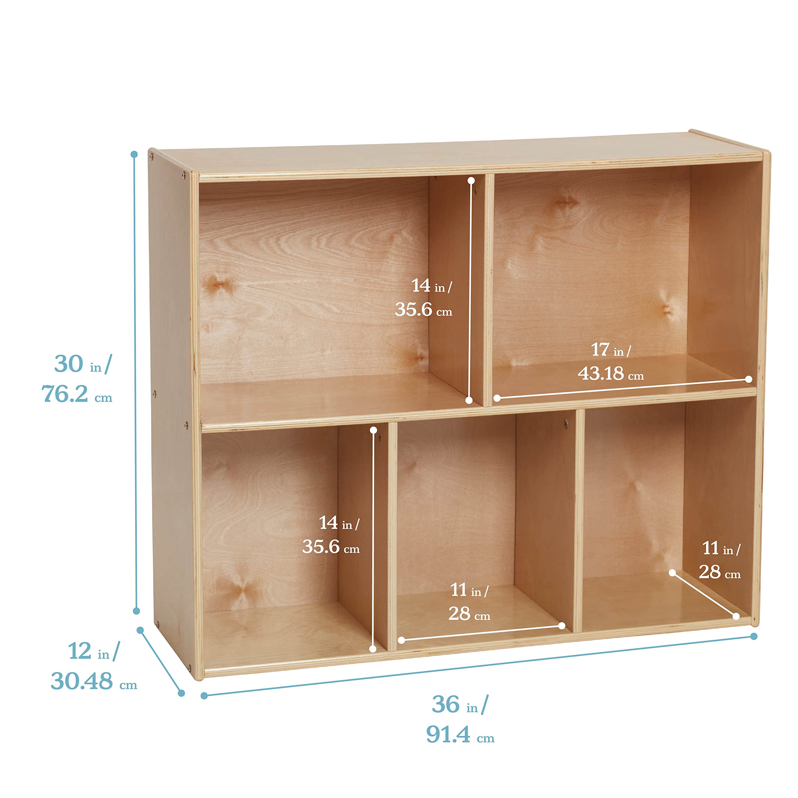 5-Compartment Storage Cabinet for Classroom and Playroom