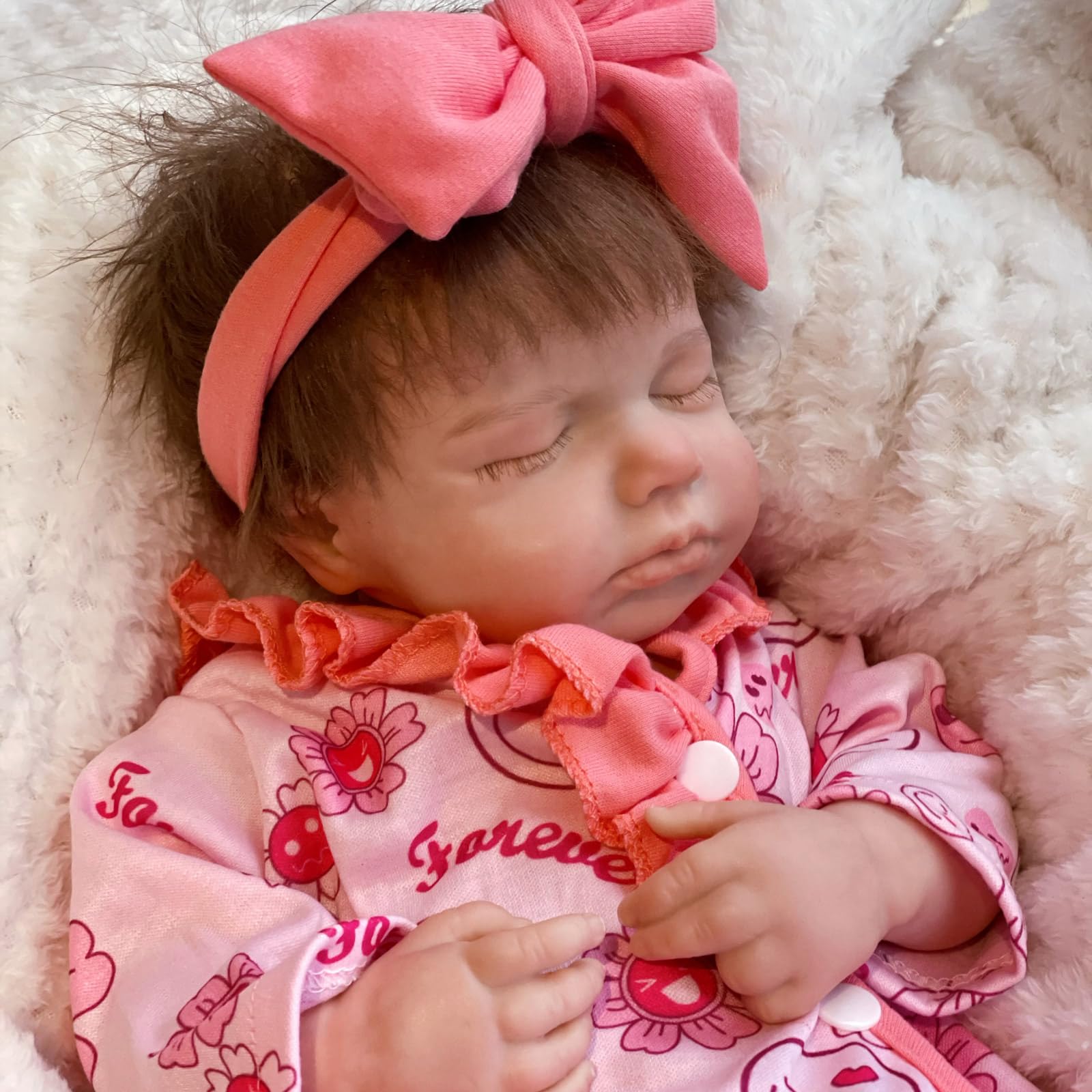 18 inch Silicone Baby Doll Full Body Realistic Weighted Reborn Doll Girl Sleeping Baby Doll