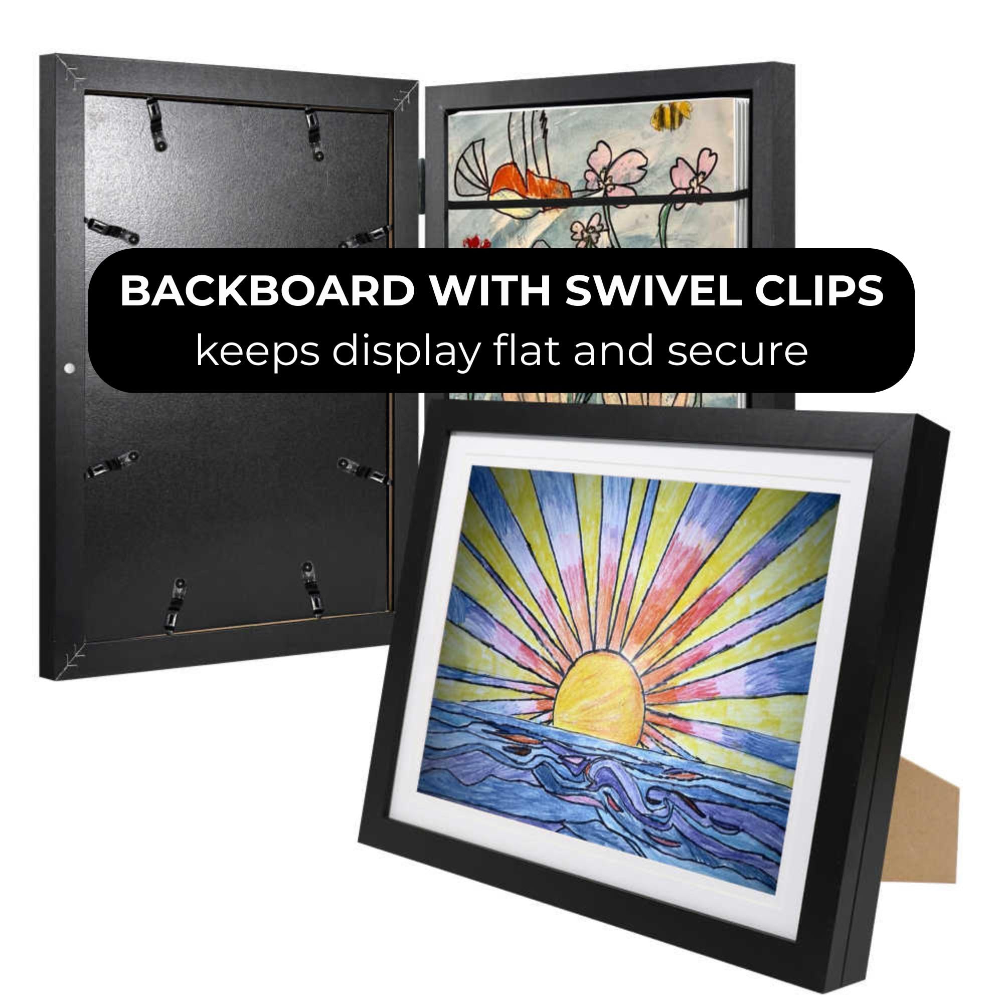 2-Pack Kids Artwork Frames Changeable 10x12.5 w Easels