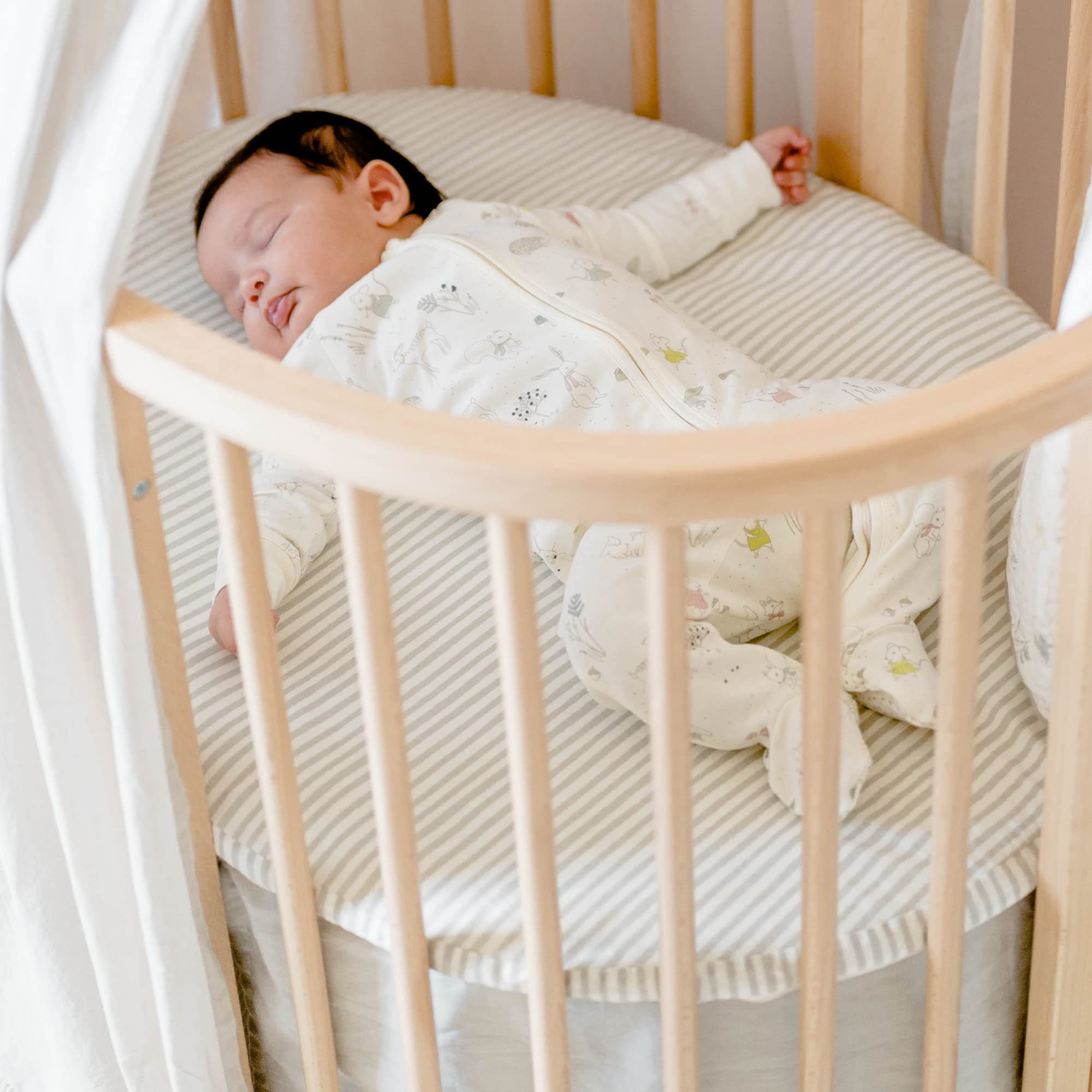 Stokke Sleepi Mini Bed Skirt by Pehr, Grey - Compatible with Stokke Sleepi Mini - Available in Numerous Colors - Machine Washable, Soft Organic Cotton