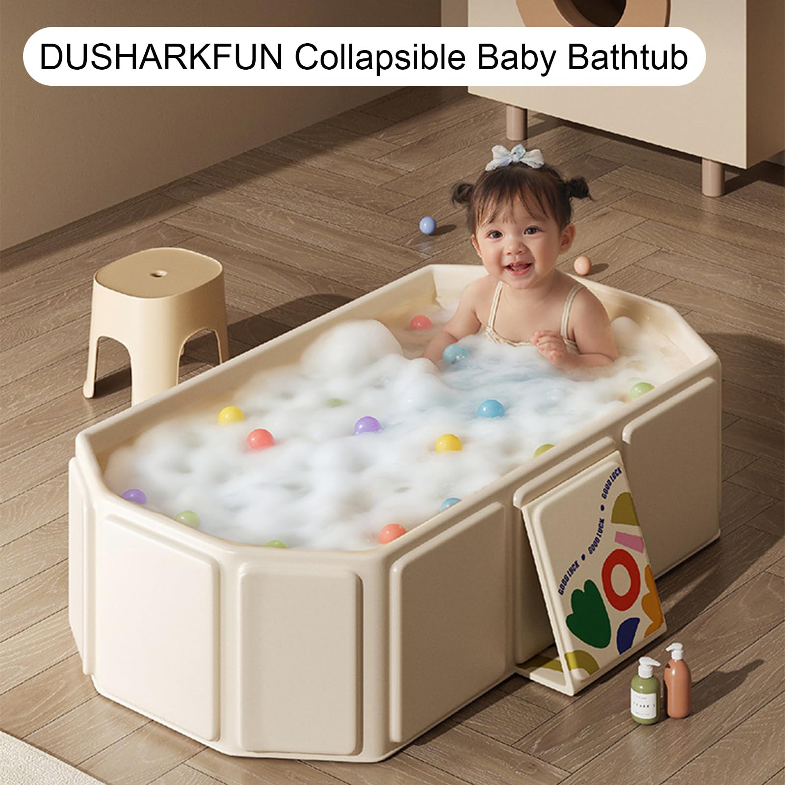 Collapsible Baby Bathtub Portable Foldable for Newborns Toddlers