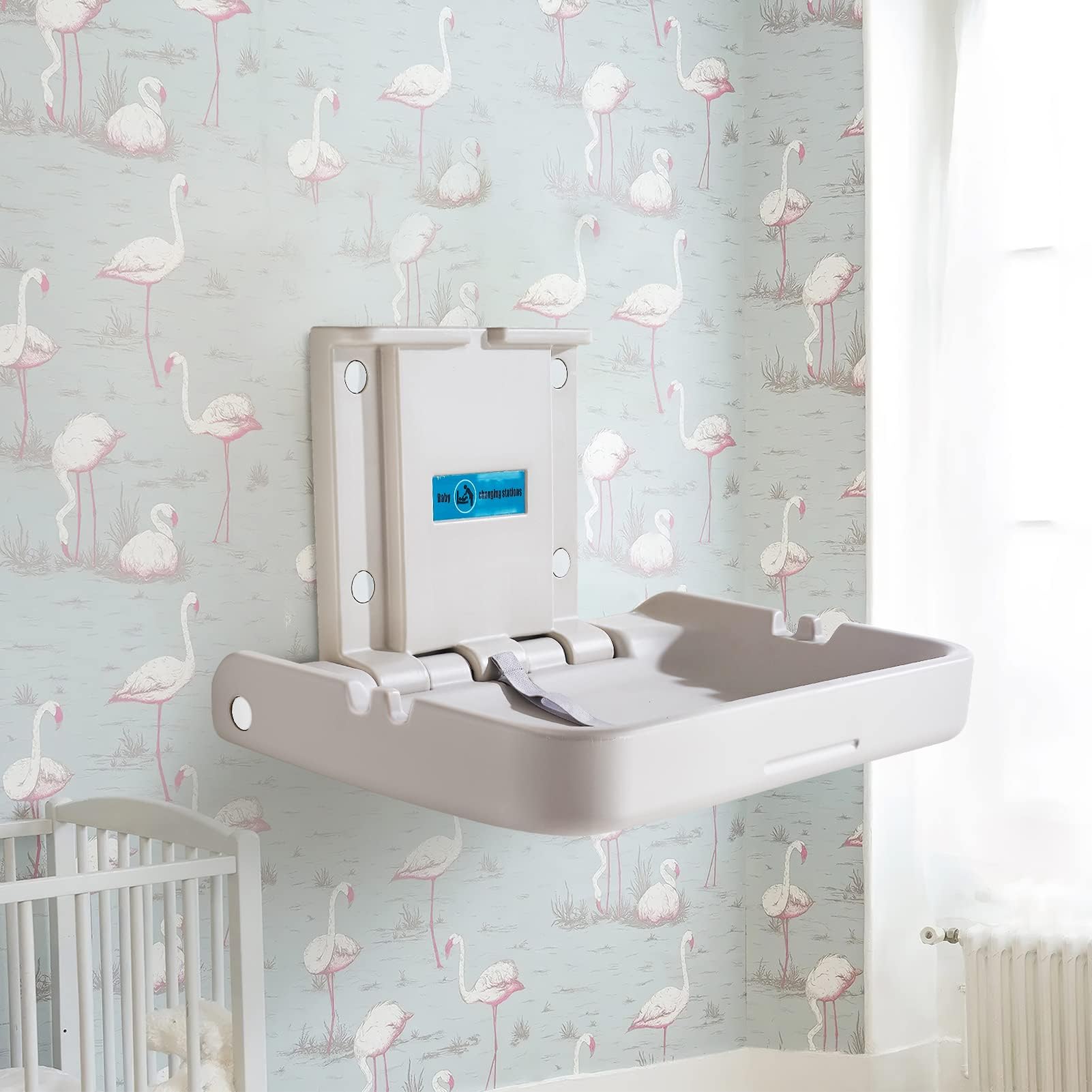 Wall Mounted Baby Changing Station Fold Down Diaper Changing Table