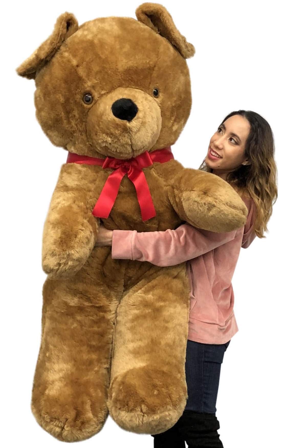 Giant Brown Teddy Bear, 54 Inches Soft Stuffed Animal Huge Weighs 18 Pounds Made in USA