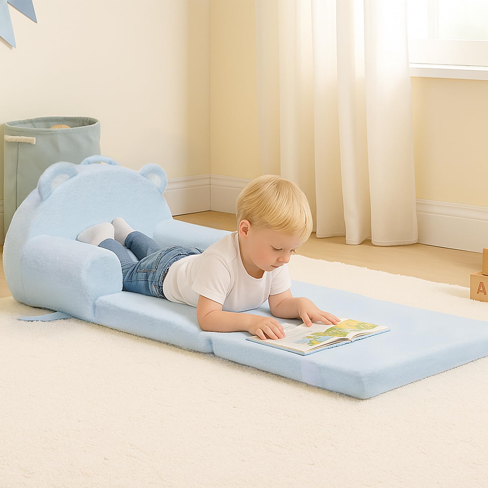 Toddler Chairs Comfy, 2-in-1 Fold Out Kids Sofa Bed
