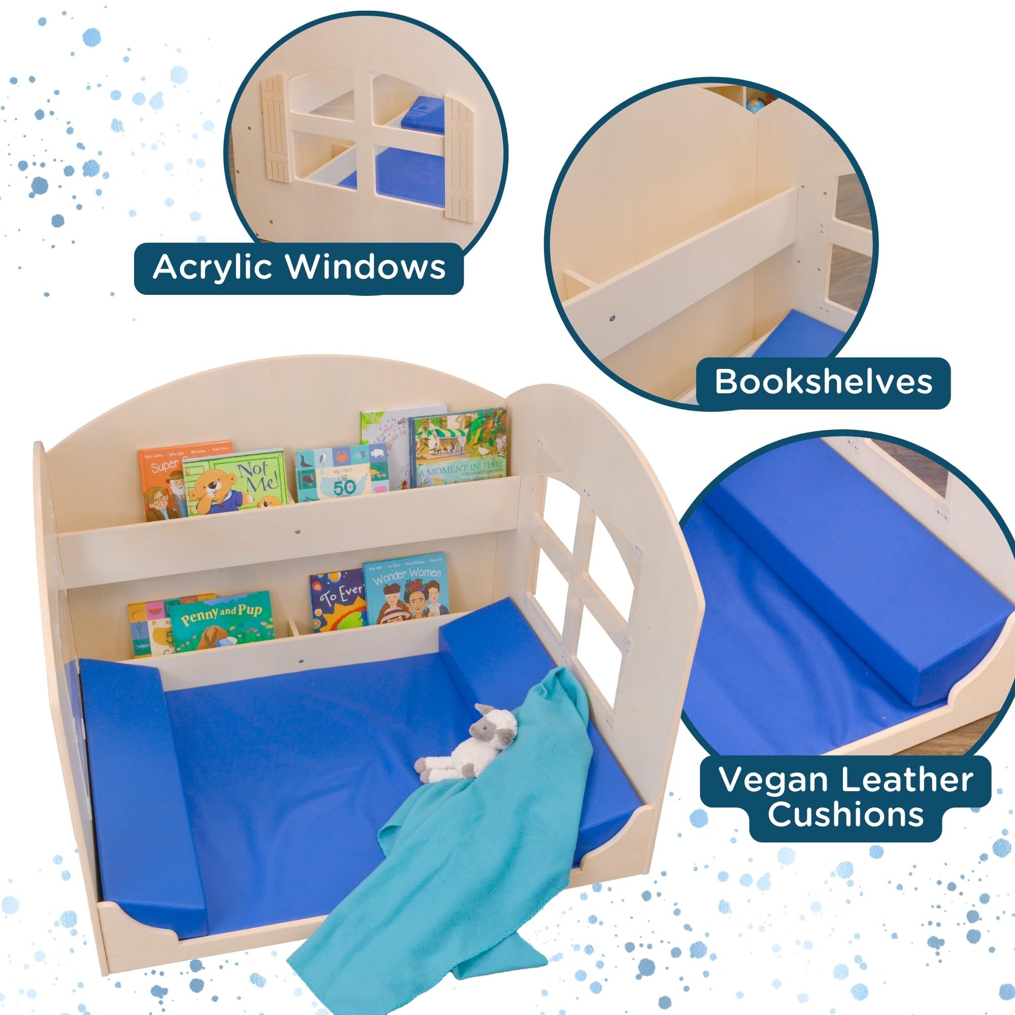 Reading Nook for Kids with Floor Mat and Backrests