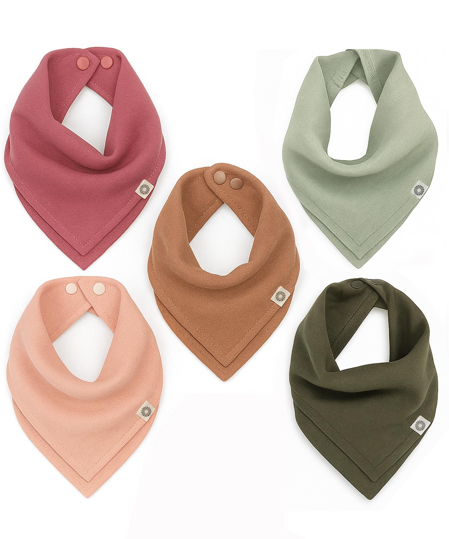 Indi Organic Cotton Bibs – 4-Way Reversible Muslin Bandana Bib Set for Boys & Girls