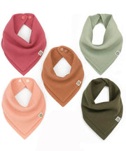 Indi Organic Cotton Bibs – 4-Way Reversible Muslin Bandana Bib Set for Boys & Girls