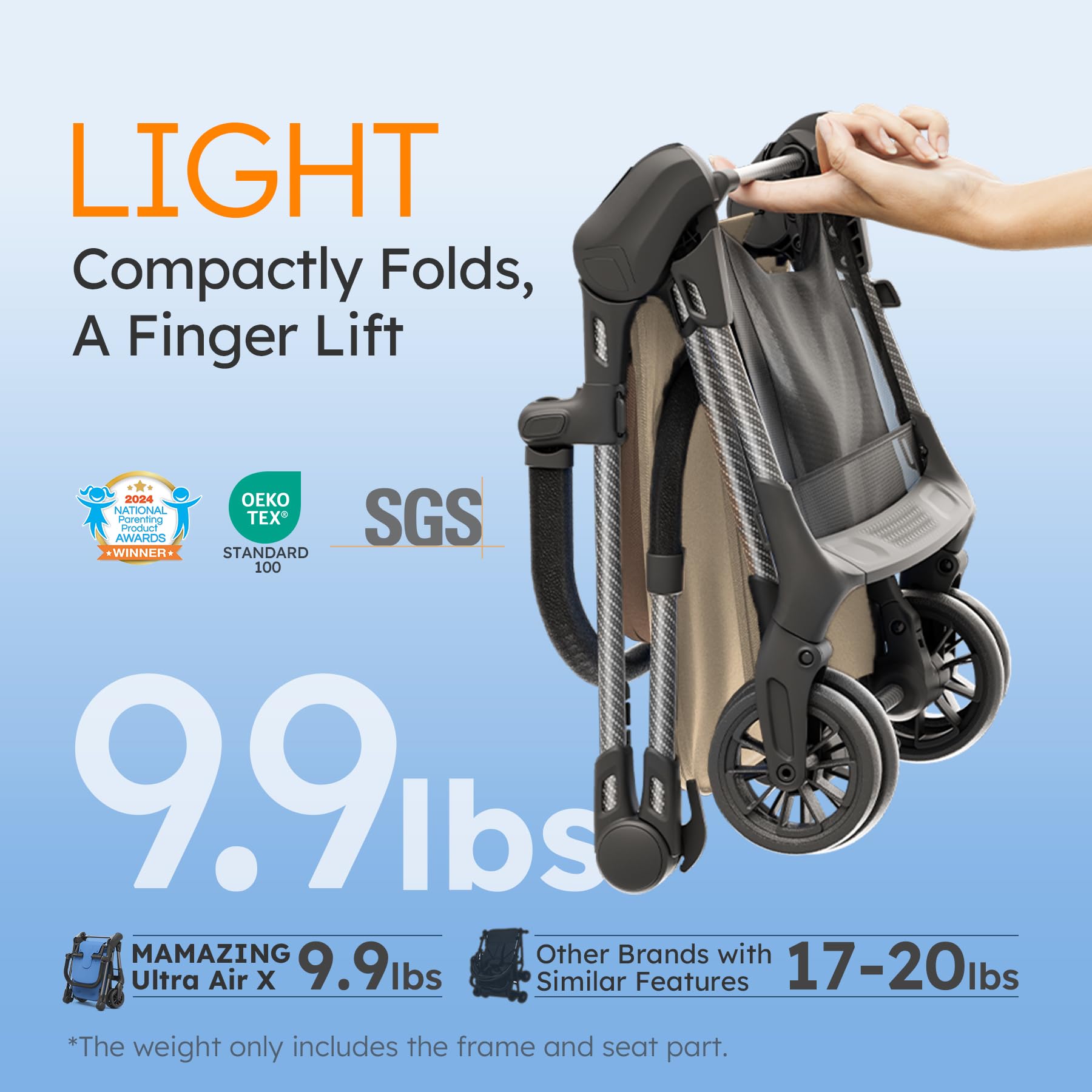 Ultra-Lightweight Carbon Fiber Travel Stroller