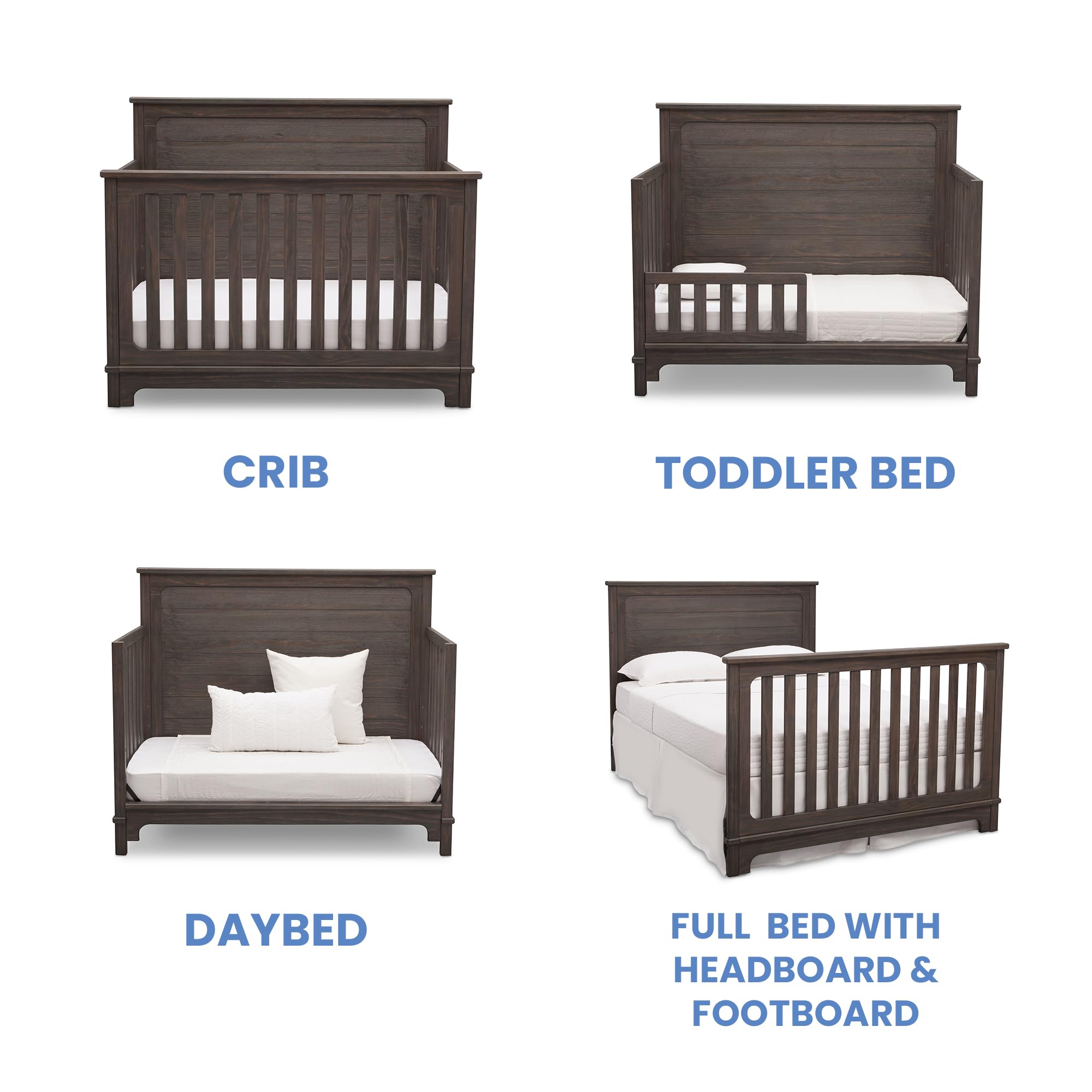 Monterey 4-in-1 Convertible Crib Rustic Grey