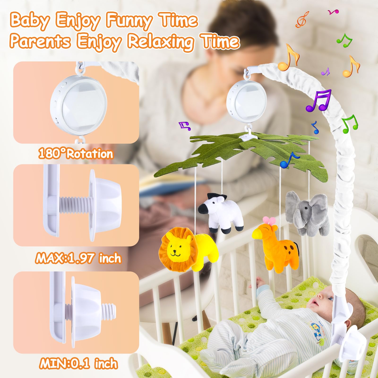 Musical Crib Mobile with Starlight Projection