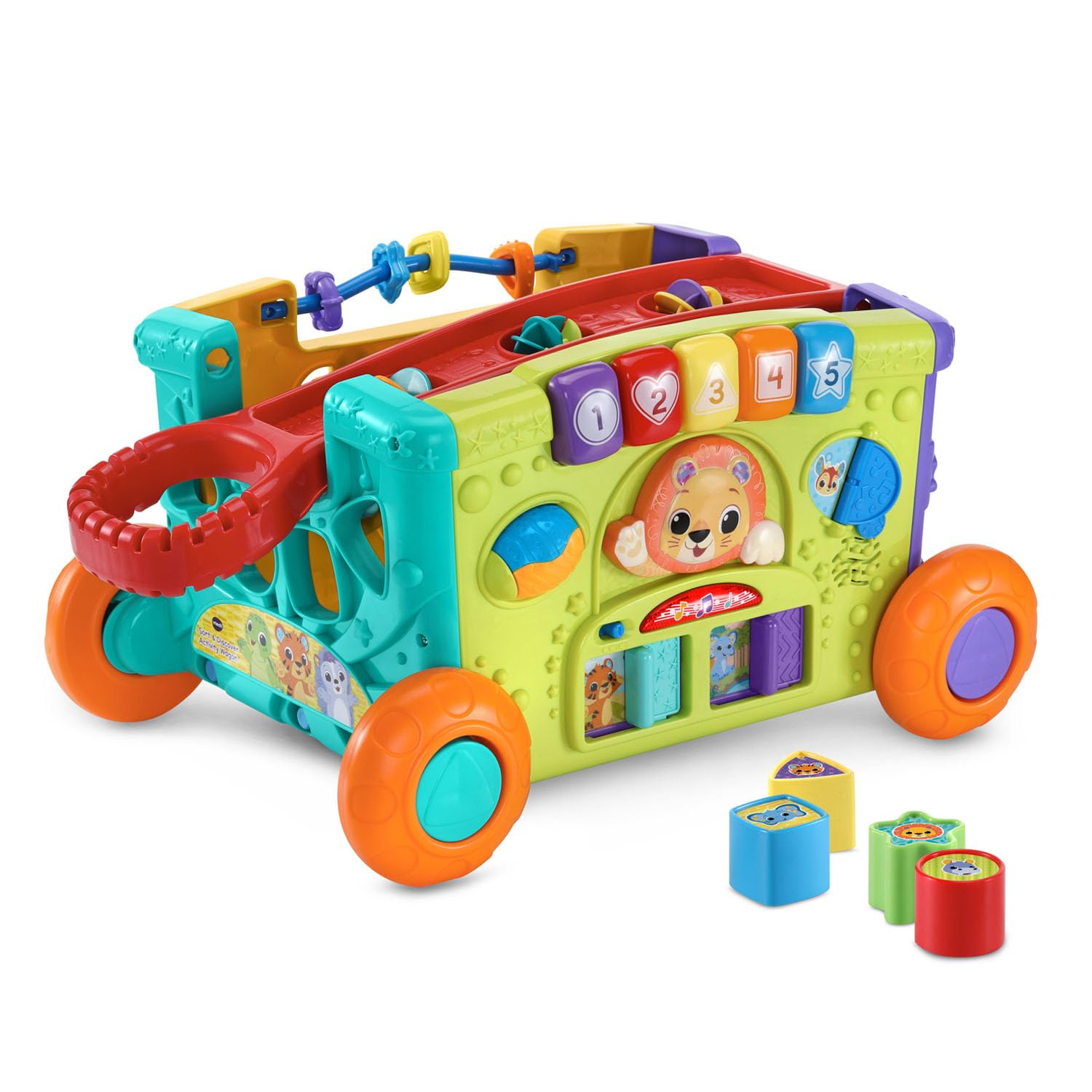Sort and Discover Activity Wagon for Toddlers, Red
