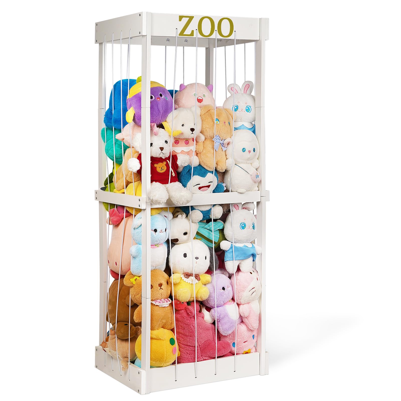 Stuffed Animal Storage Zoo Organizer with Elastic Cords